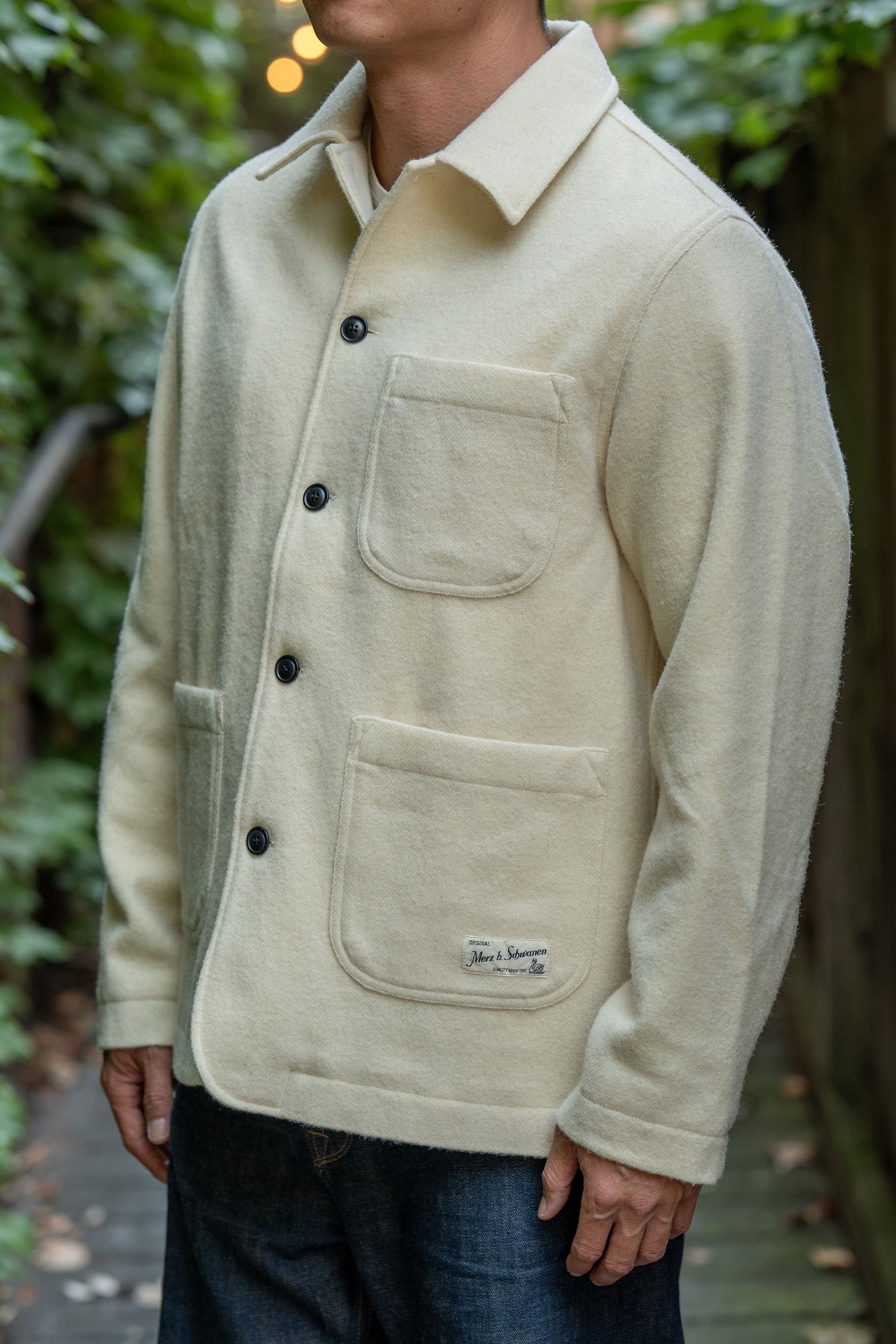 Merz b. Schwanen JKT05WO Burel Wool Jacket Relaxed Fit - Nature
