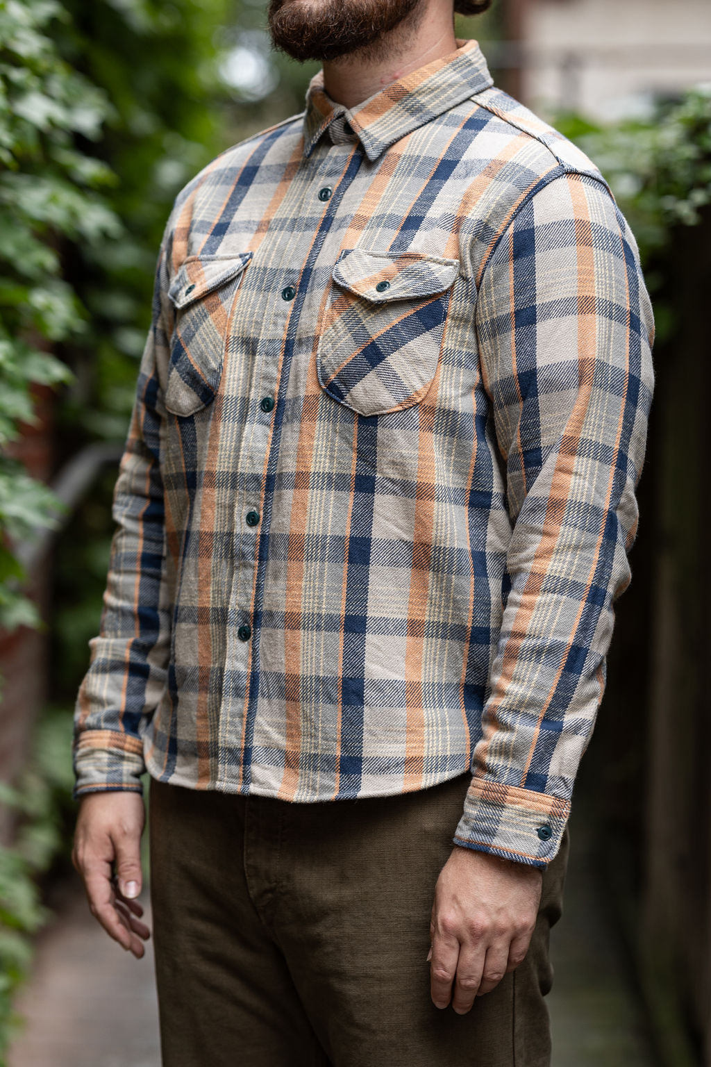 UES 502453 Heavy Flannel Shirt - Navy