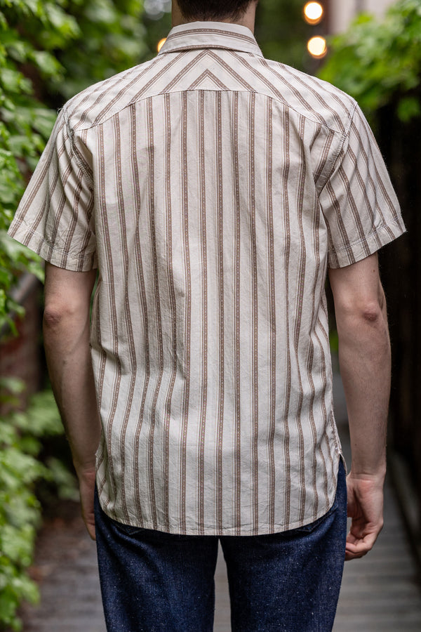 Freenote Cloth Calico S/S - Brown Stripe - Franklin & Poe