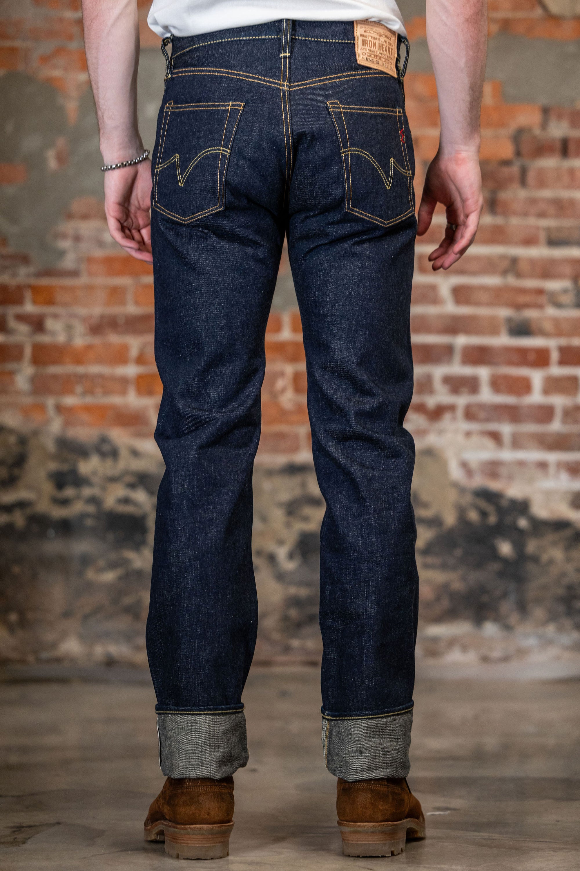 Iron Heart IH-634S-18 18oz Vintage Selvedge Denim Straight Cut Jeans - Indigo