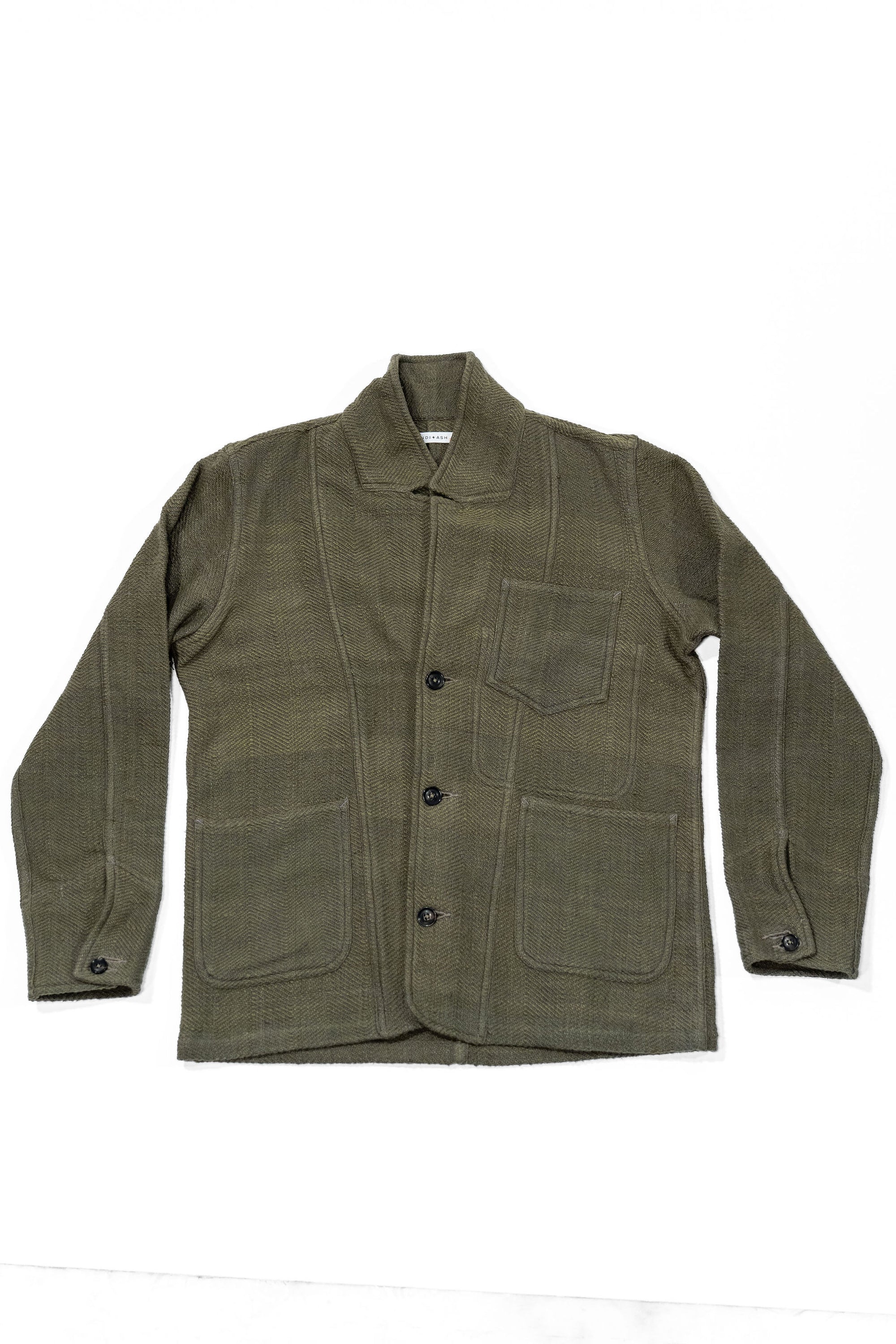 Indi + Ash Study Jacket - Forest Green/Smoke Handspun Herringbone