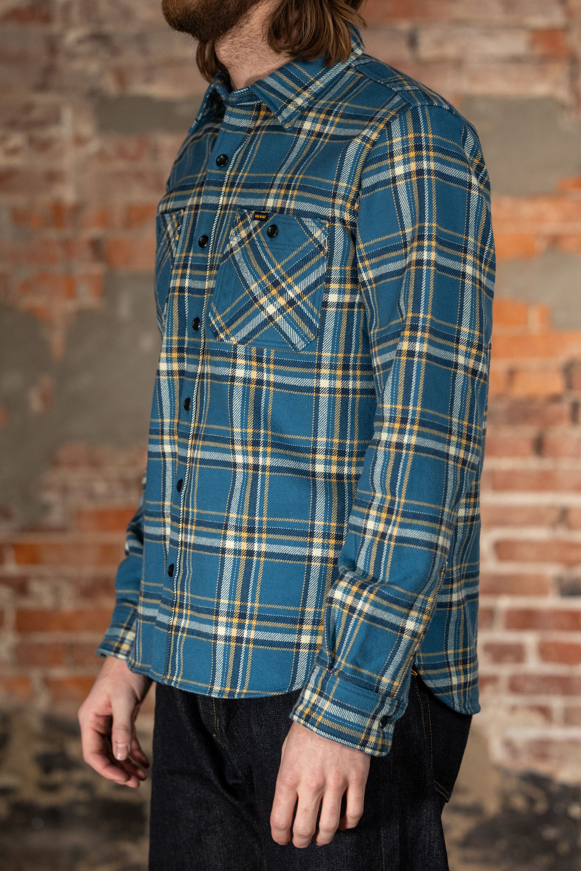 Iron Heart IHSH-435-BLU Ultra Heavy Flannel American Check Work Shirt - Franklin & Poe Iron Heart IHSH-435-BLU Ultra Heavy Flannel American Check Work Shirt - Franklin & Poe