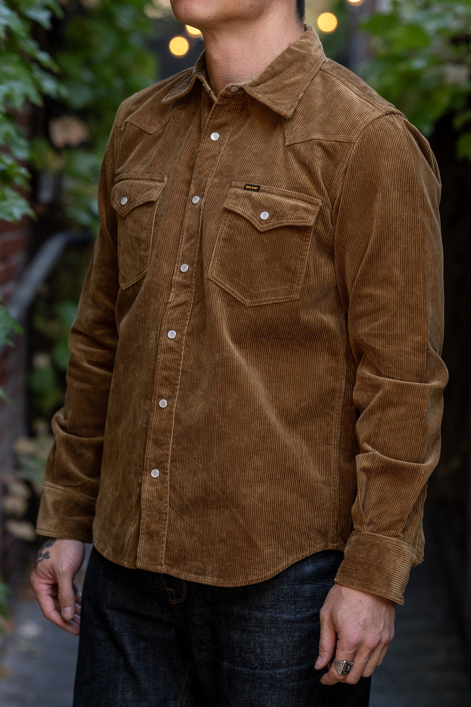 Iron Heart IHSH-398-CAM - 11oz Corduroy Western Shirt - Camel