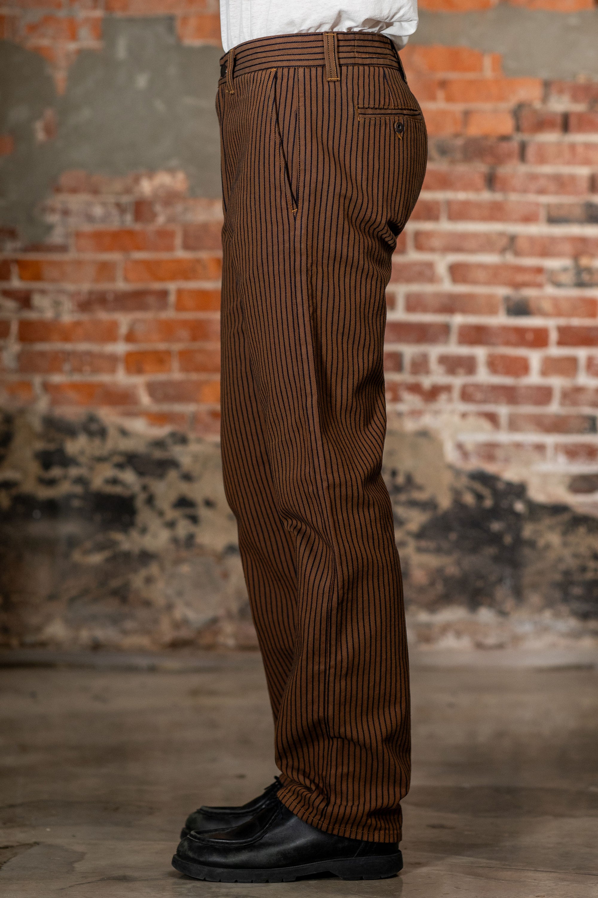 Freenote Cloth Deck Pant - Brown Herringbone Dobby