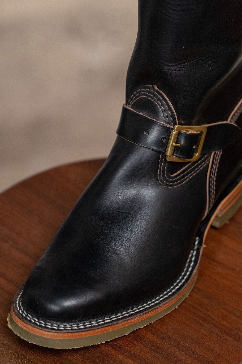 Wesco Boots Mister Lou - Horween Black Horsehide Green Super Grip Sole