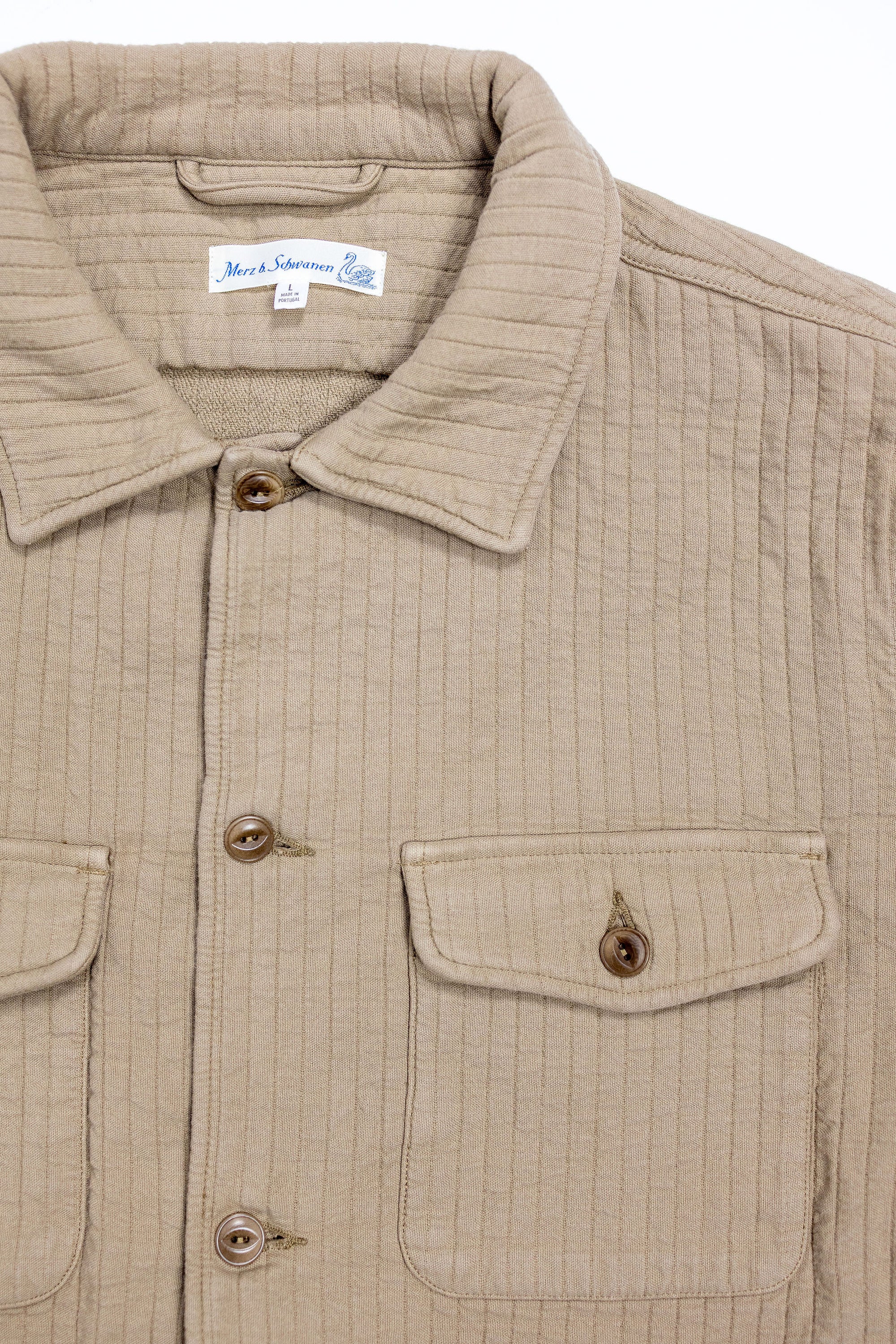 Merz b. Schwanen SHIRT06PAD Padded Shirt Loose Fit - Dusted Khaki