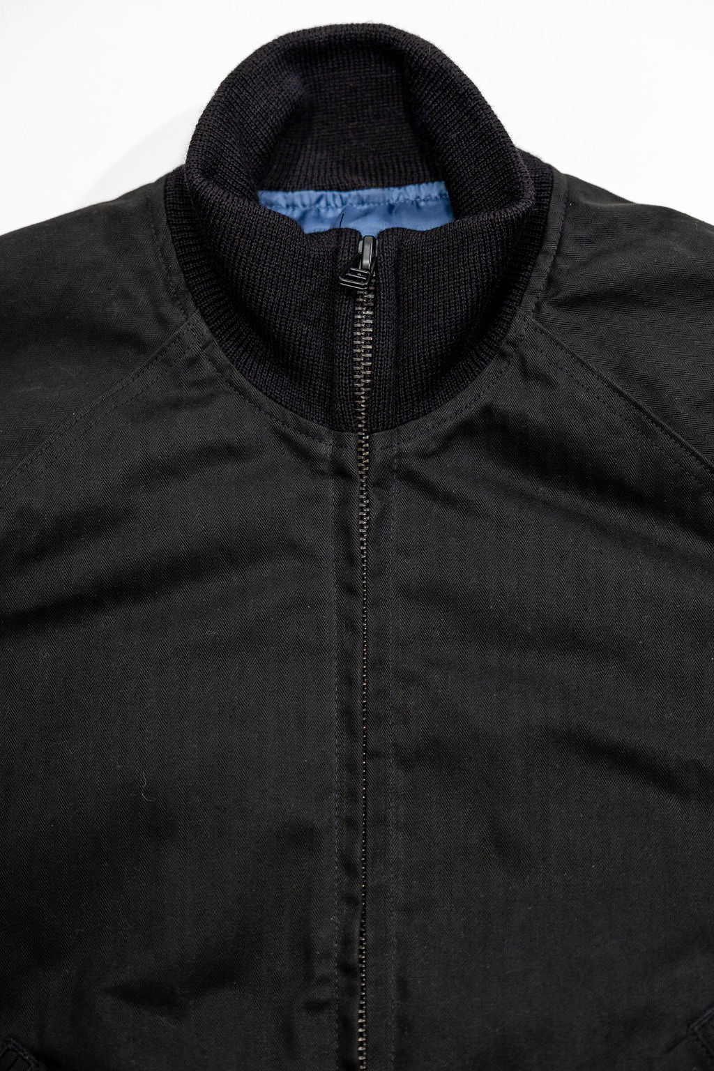 Dehen x Merz b. Schwanen Custom Pilot Jacket - Black Dry Wax Cotton