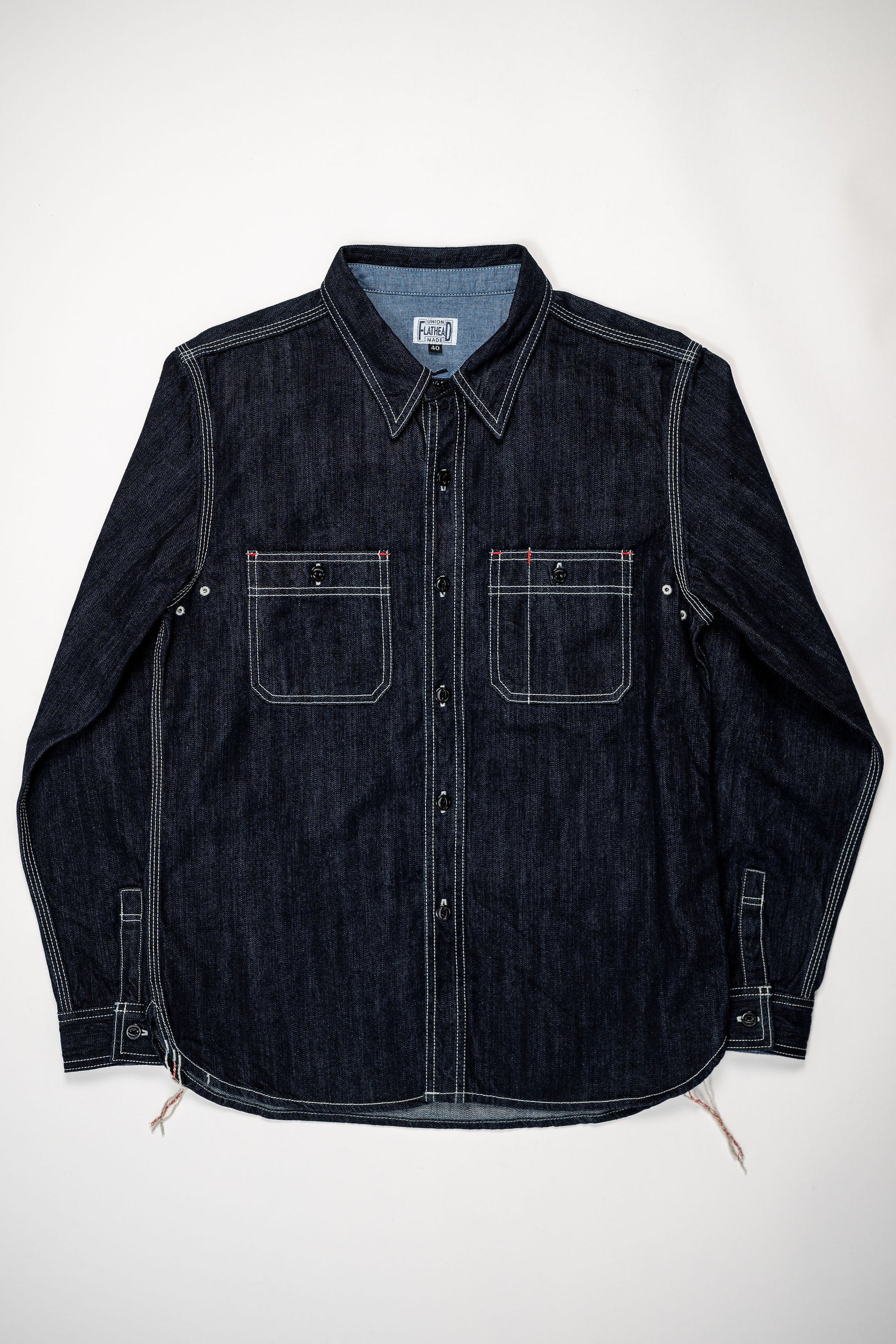 The Flat Head FN-SDK-301L Denim Work Shirt - 10oz Selvedge Denim