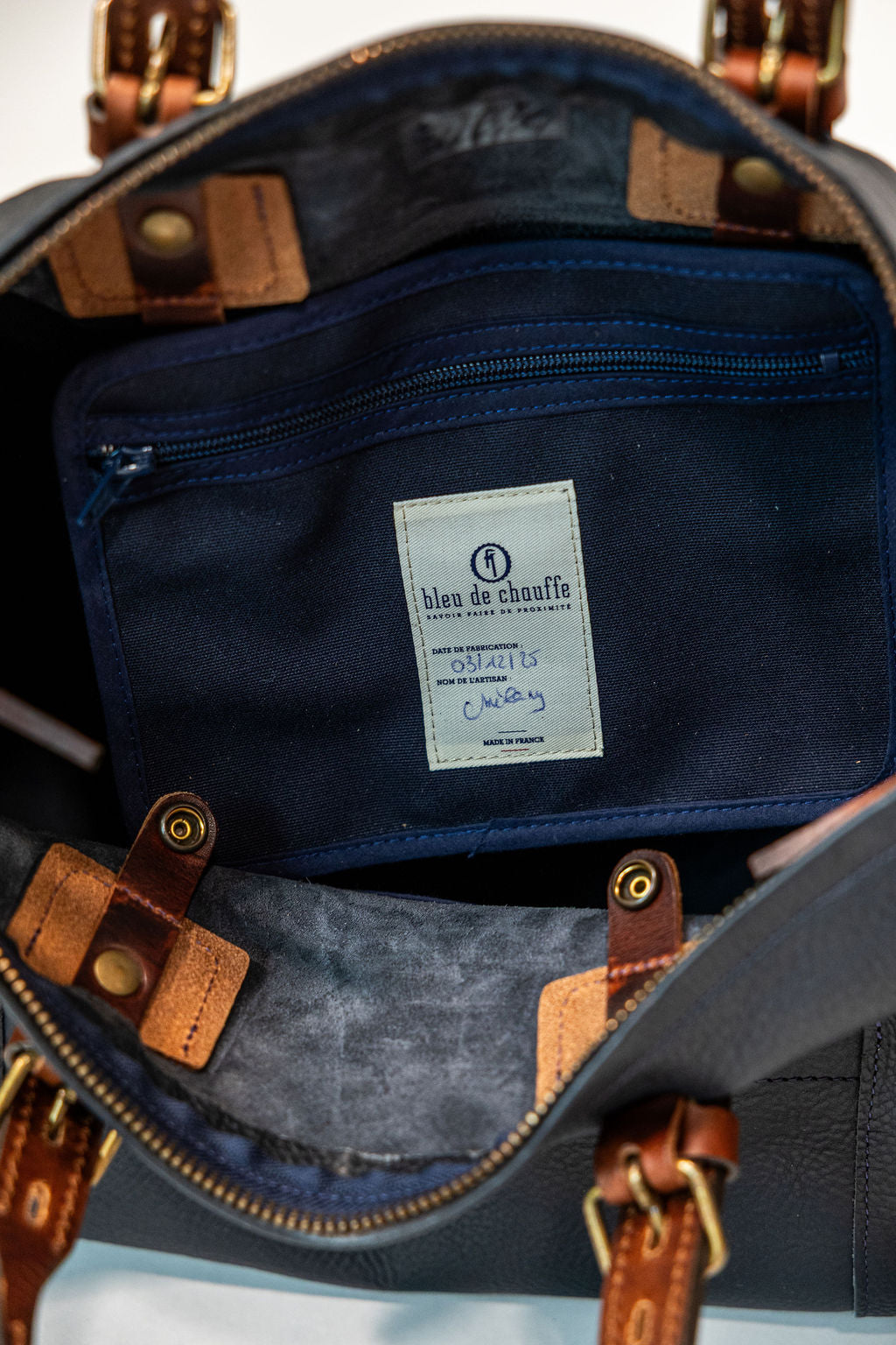 Bleu de Chauffe Hobo Travel Bag - Navy Blue