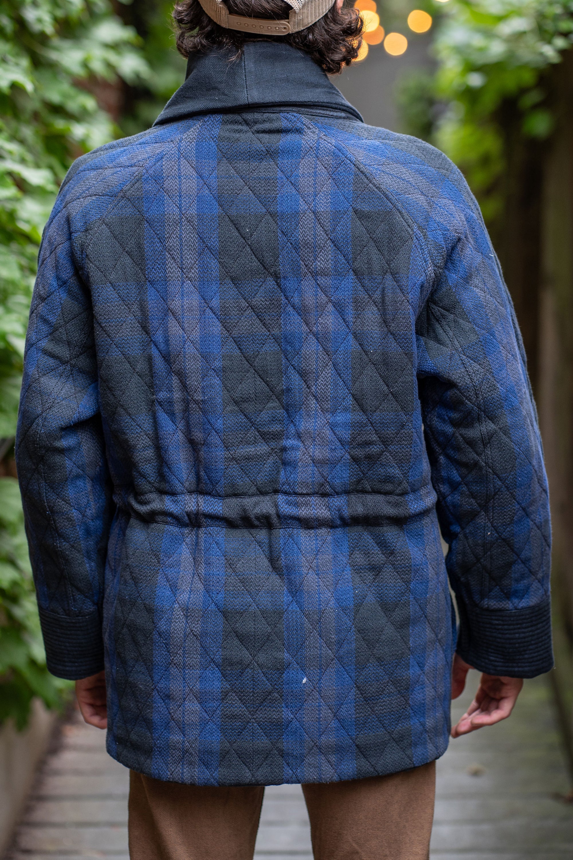 Indi + Ash Reversible Shawl Overcoat - Iron/Indigo Handwoven Denim/Plaid