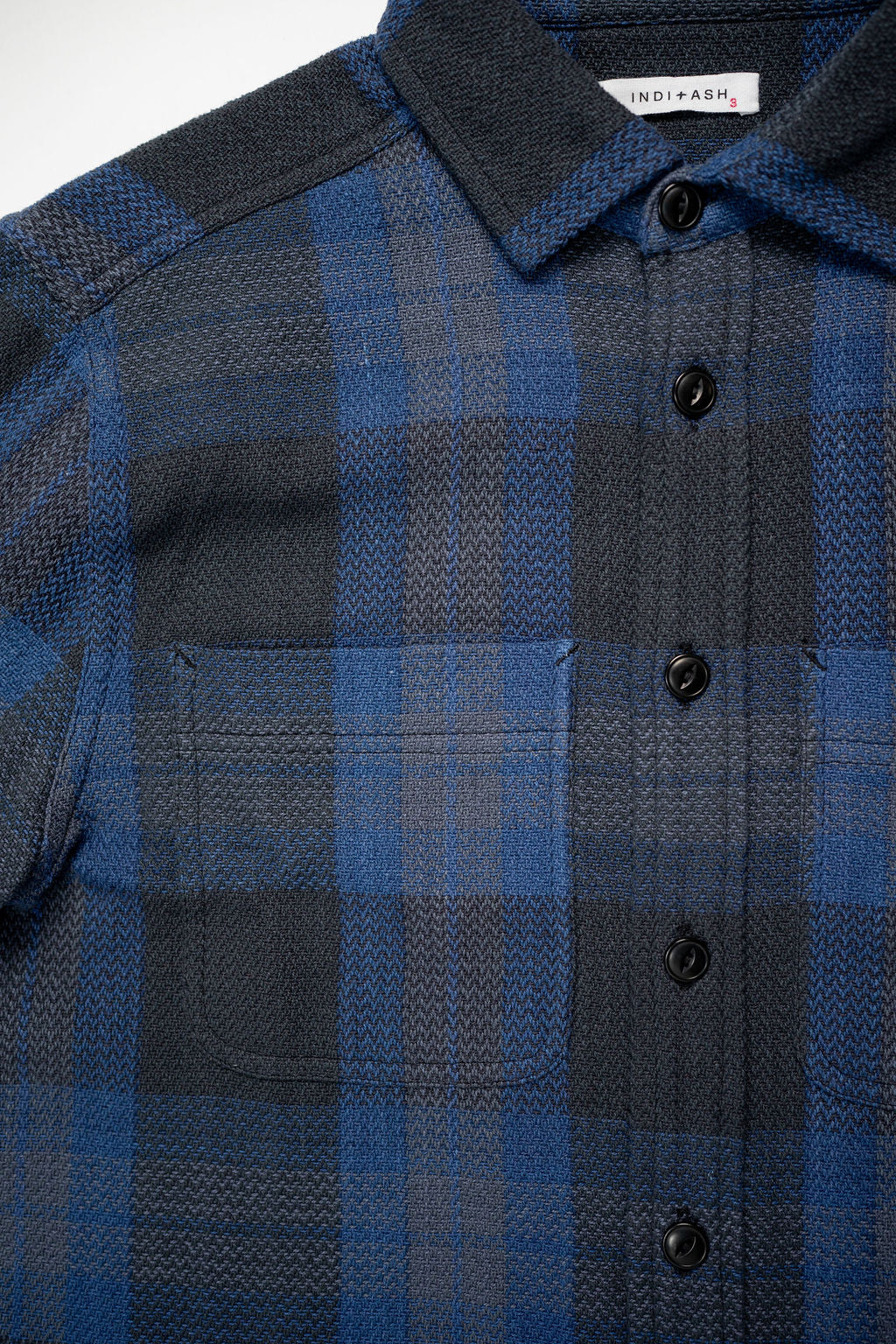 Indi + Ash Ames Workshirt - Indigo/Iron Handwoven Plaid