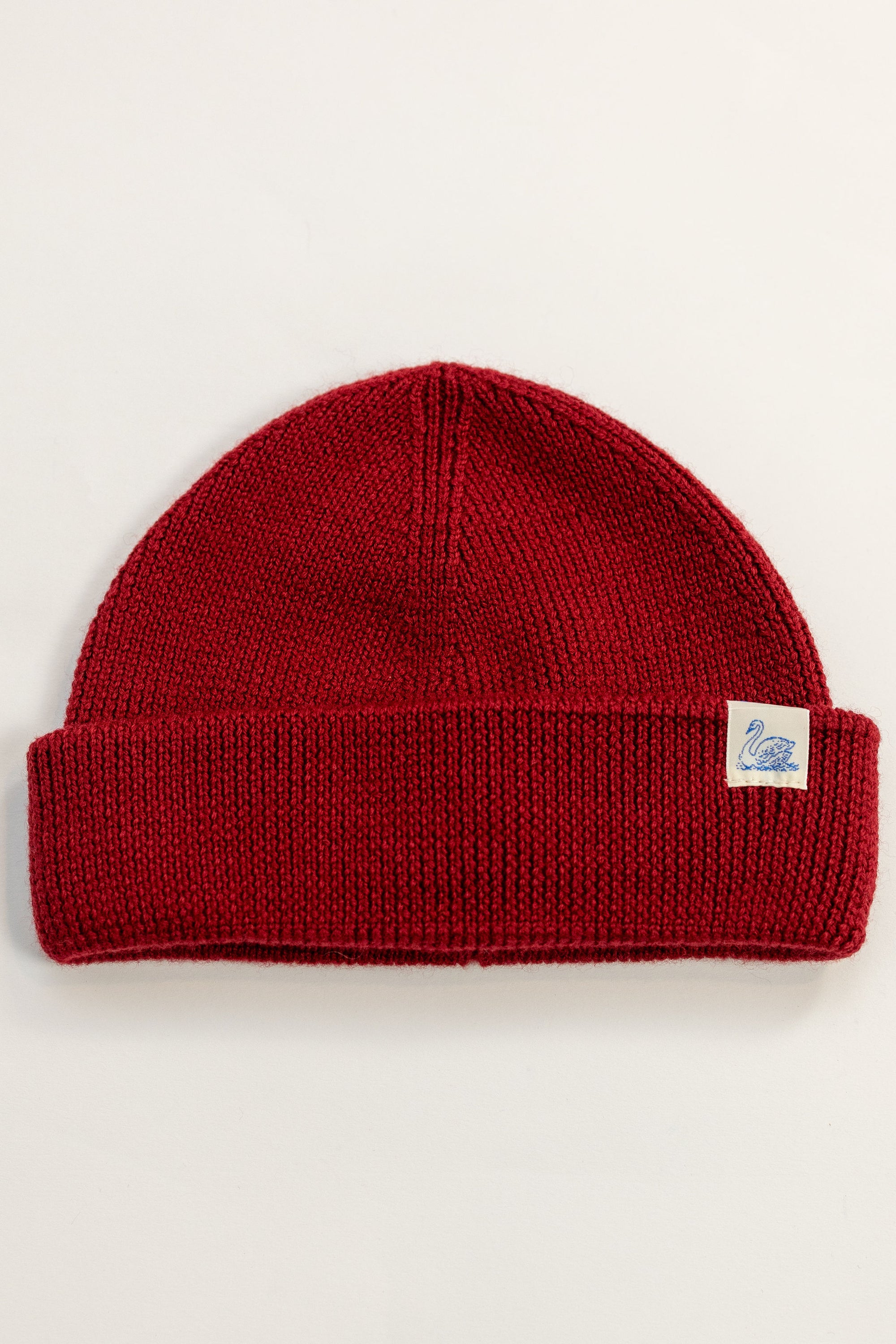 Merz b Schwanen MWBN05 Merino Wool Ribbed Watch Cap - Chili