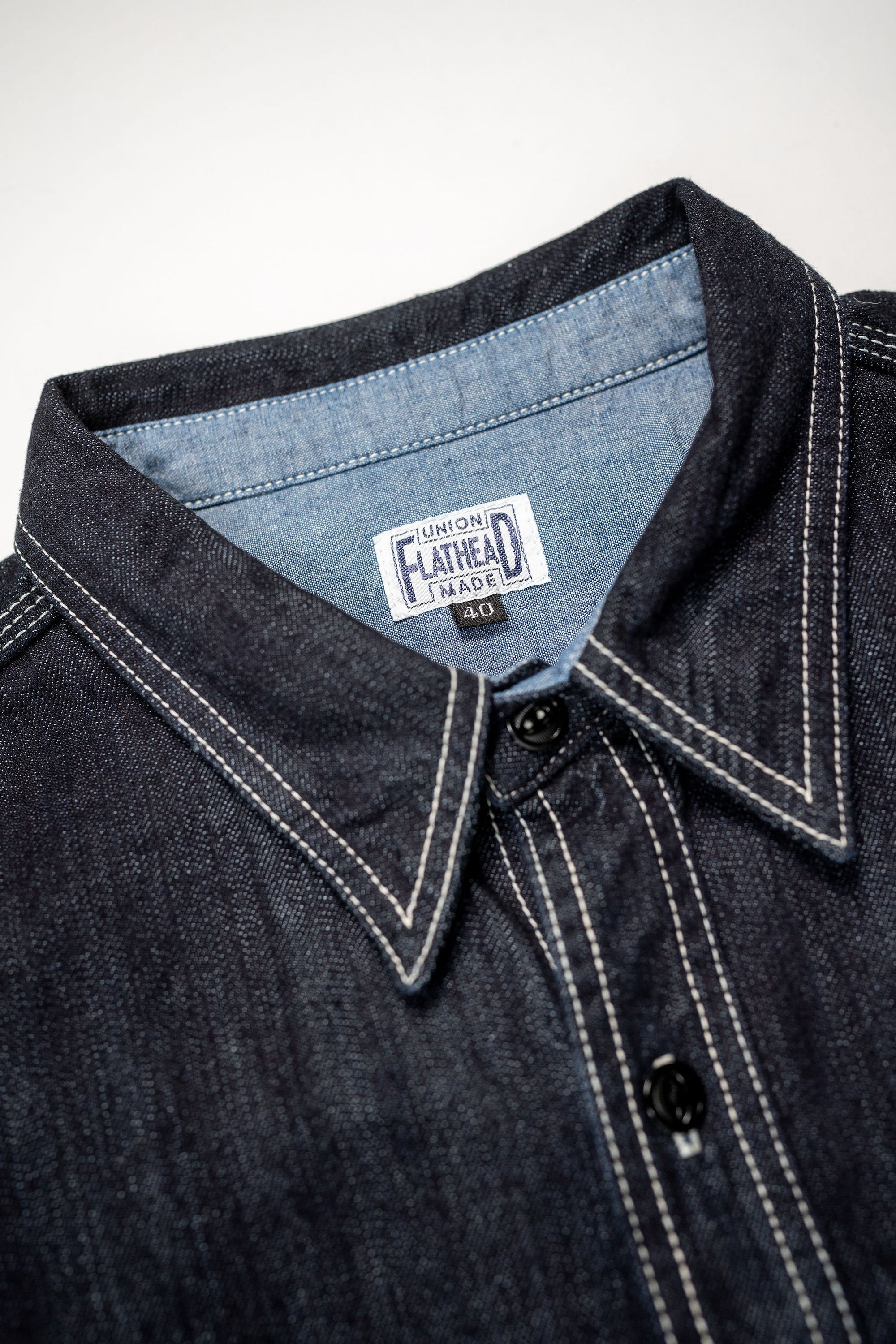 The Flat Head FN-SDK-301L Denim Work Shirt - 10oz Selvedge Denim