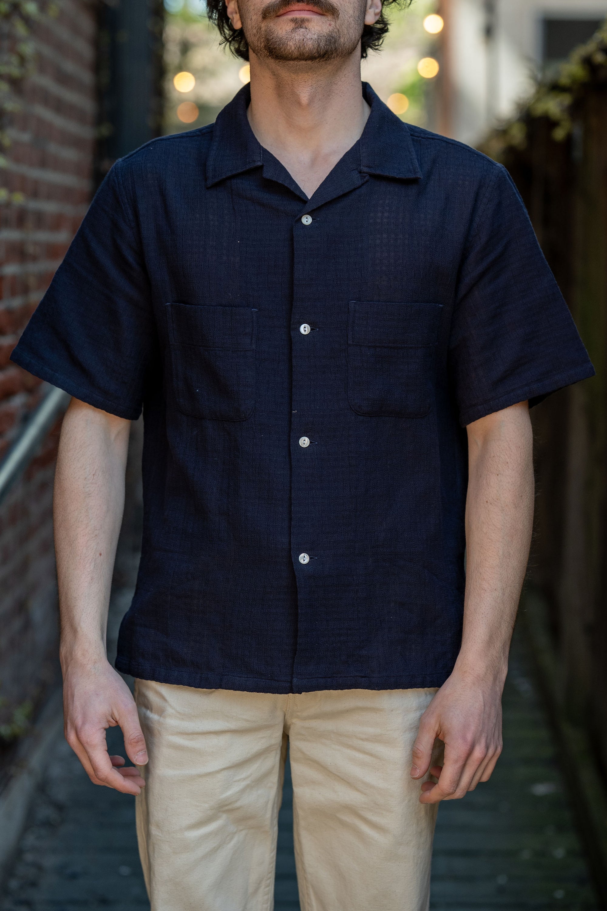 Knickerbocker Oliveira Breeze Weave Shirt - Dark Navy