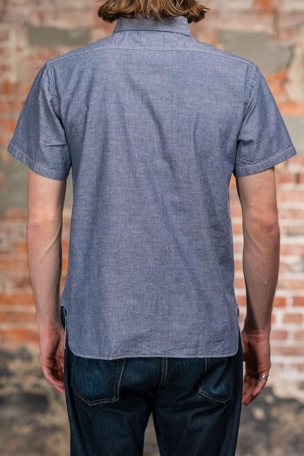Buzz Rickson's BR35856 Short Sleeve Chambray Work Shirt - Blue