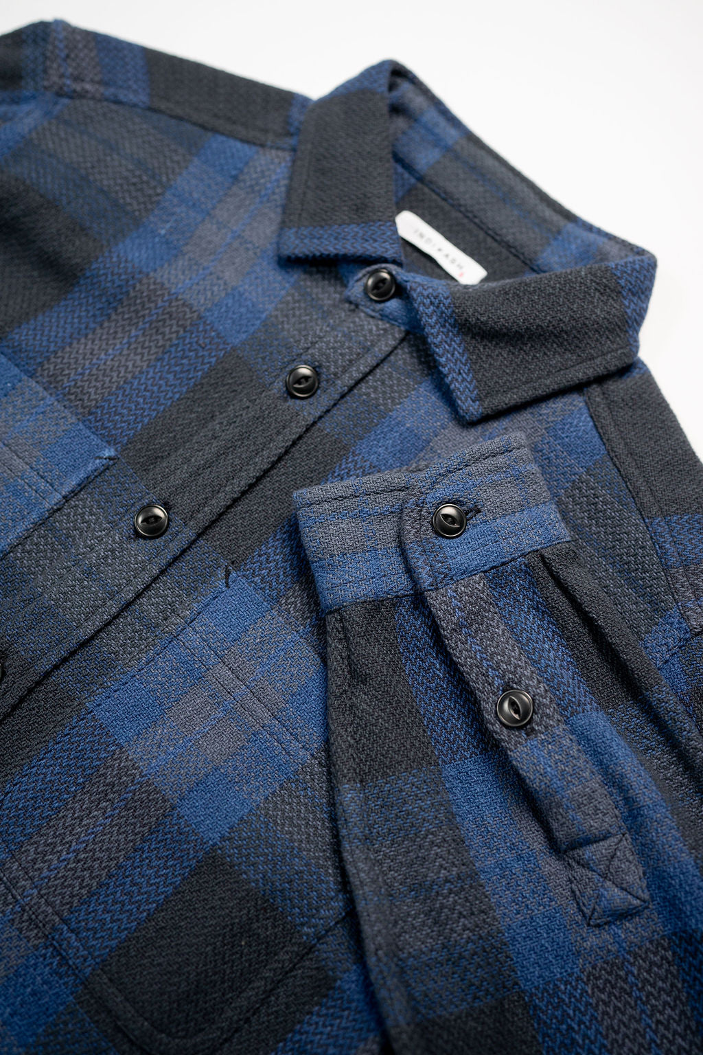 Indi + Ash Ames Workshirt - Indigo/Iron Handwoven Plaid