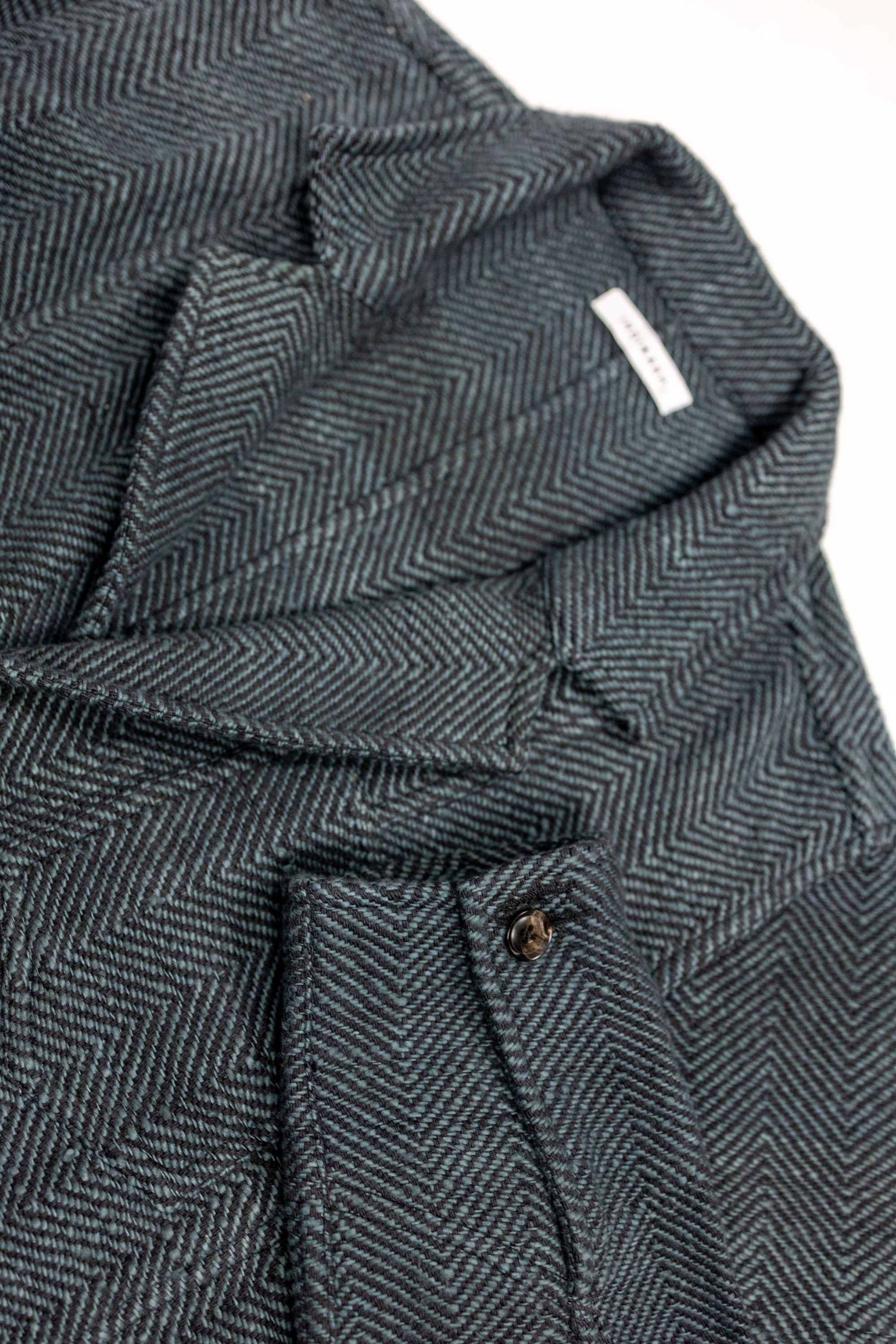 Indi + Ash Study Jacket - Midnight Teal/Iron Black Handspun Herringbone