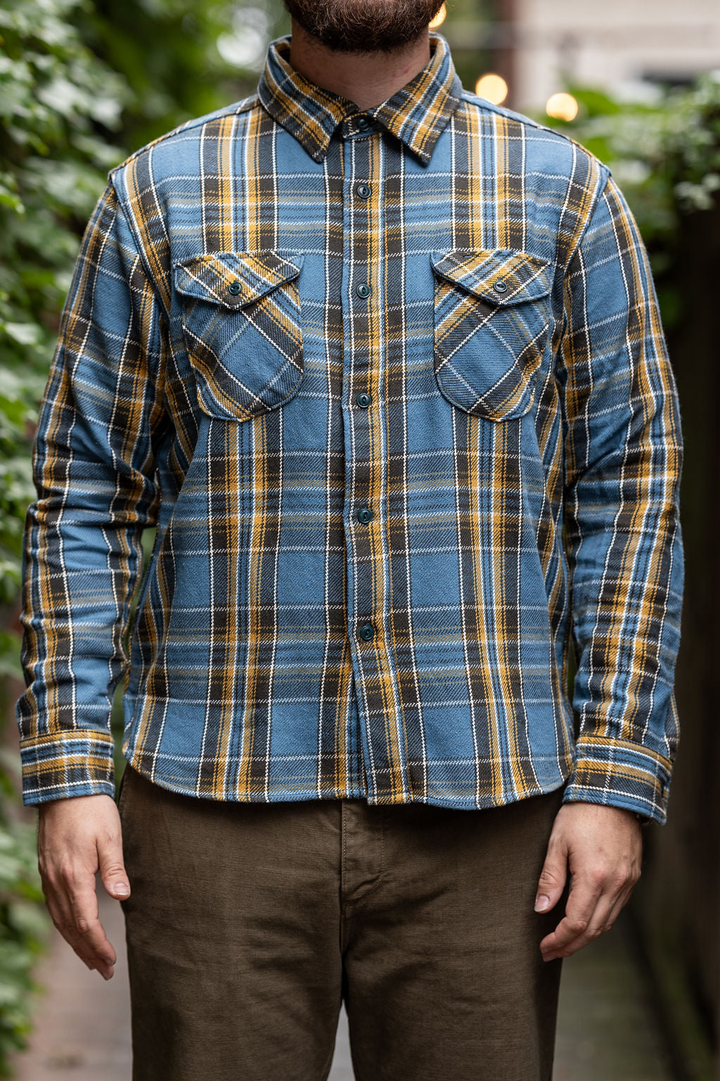 UES 502352 Heavy Flannel Shirt - Blue