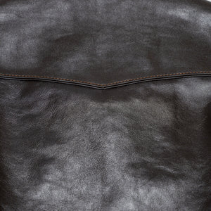 The Flat Head FN-LJ-HS004 Horsehide Quilting Single Riders Jacket - back yoke