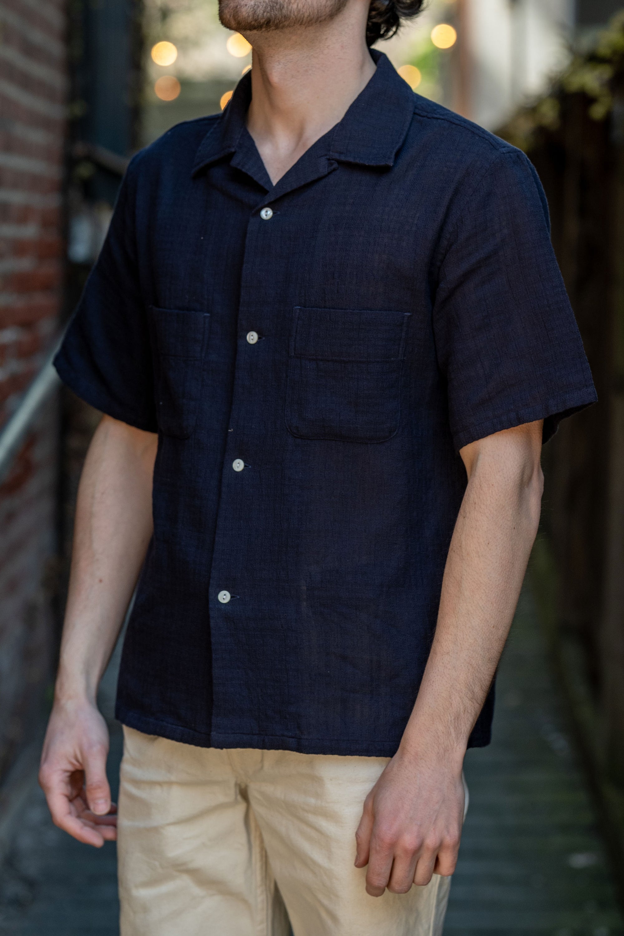 Knickerbocker Oliveira Breeze Weave Shirt - Dark Navy
