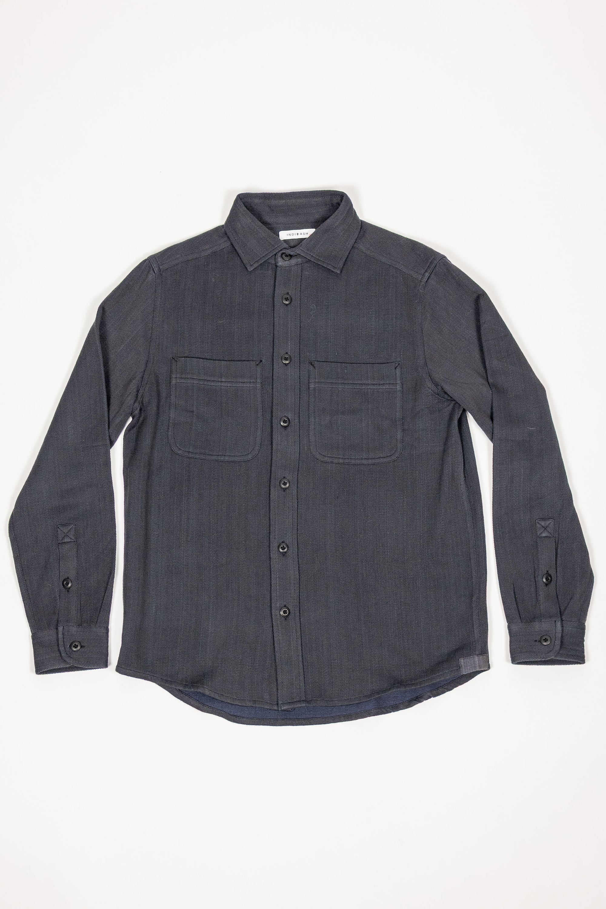 Indi + Ash Ames Workshirt - Iron/Indigo Handwoven Denim