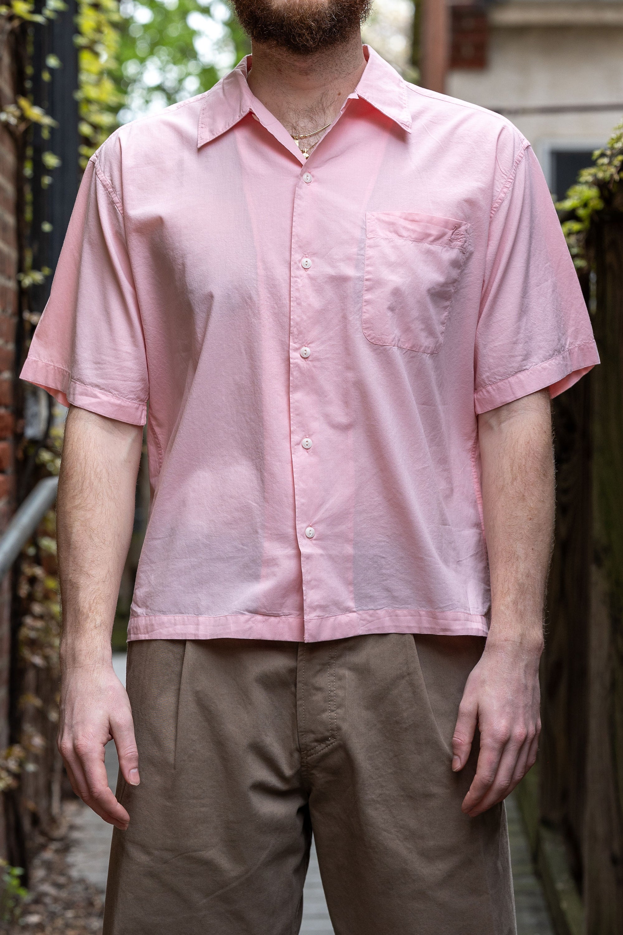 Merz b. Schwanen SHIRT09LP Light Organic Cotton Poplin - Faded Peach