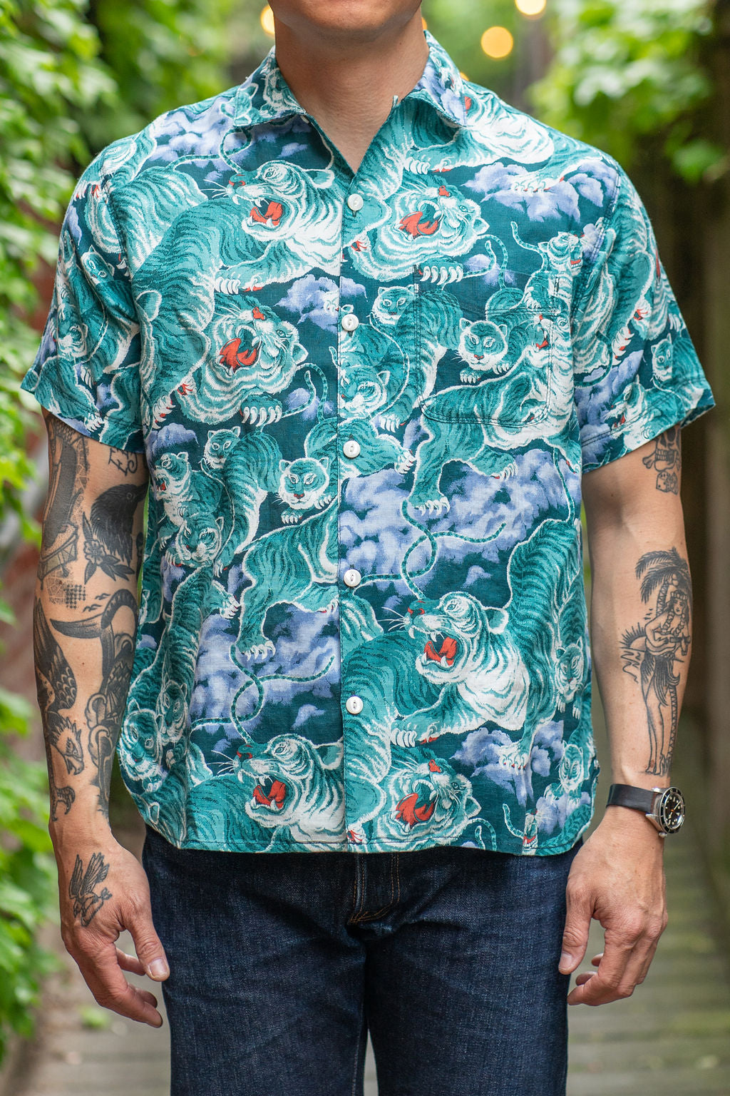 Freenote Cloth Hawaiian - Turquoise Tiger