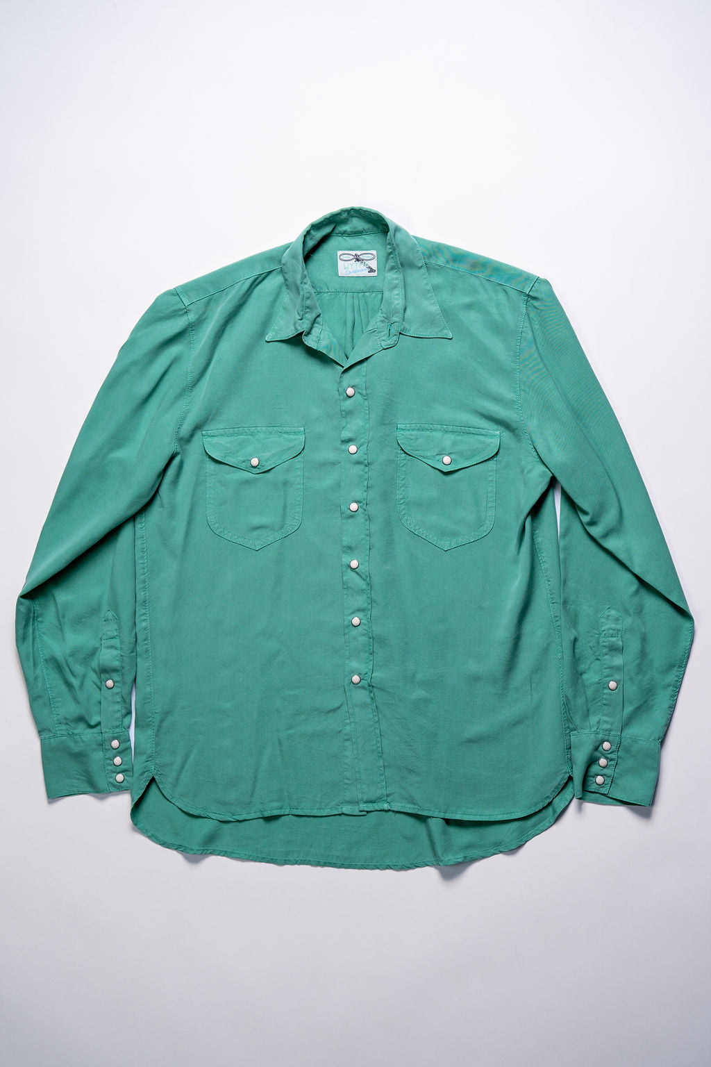 Wythe Tencel Gabardine Pearlsnap Shirt - Celadon