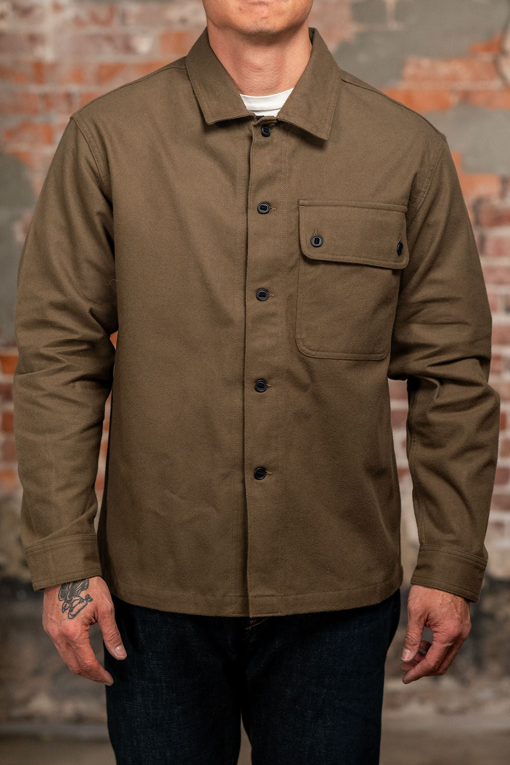 Knickerbocker Market Compact Cotton Overshirt - Moss