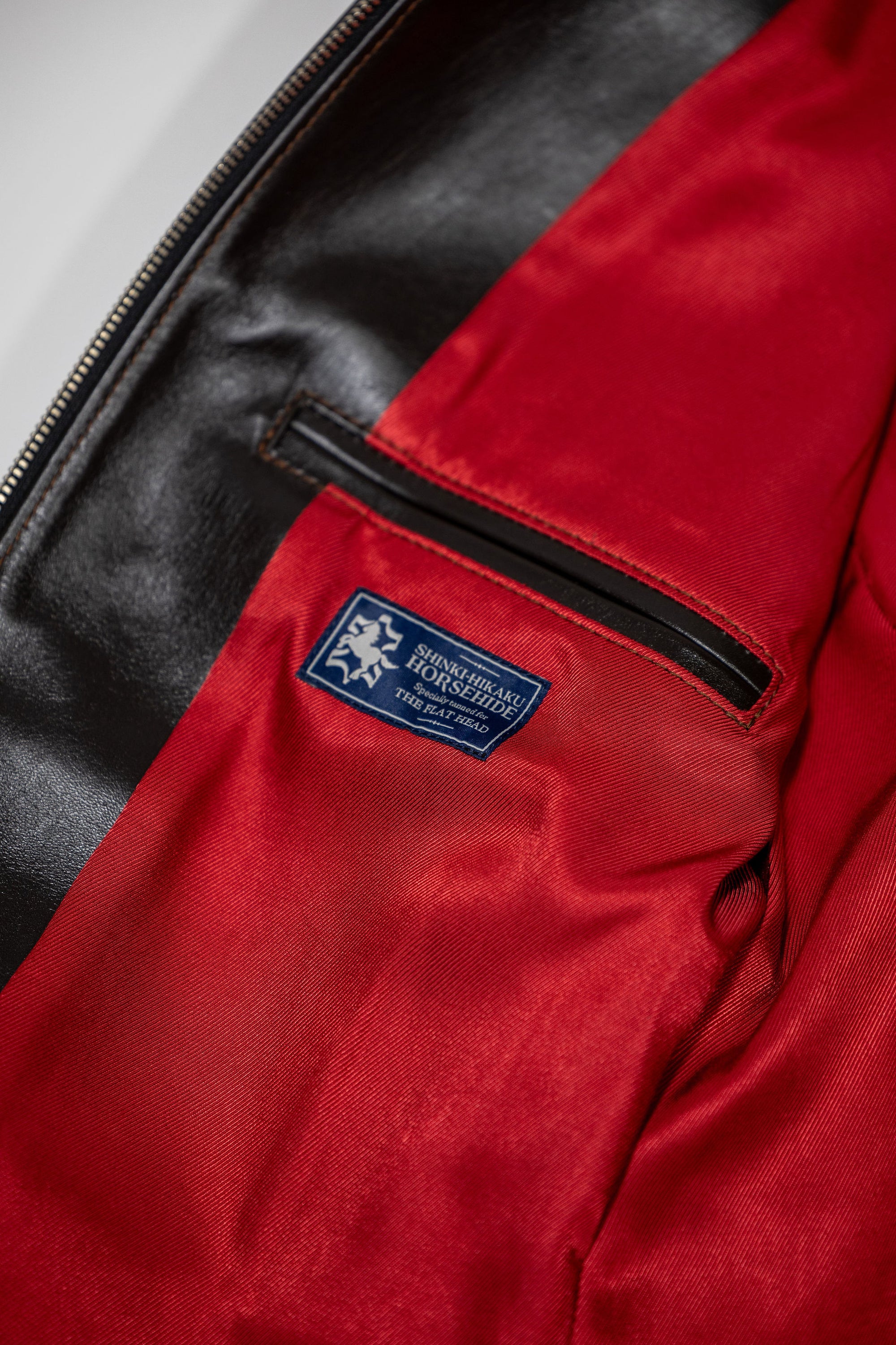 The Flat Head FN-LJ-HS004 Horsehide Quilting Single Riders Jacket - Lining