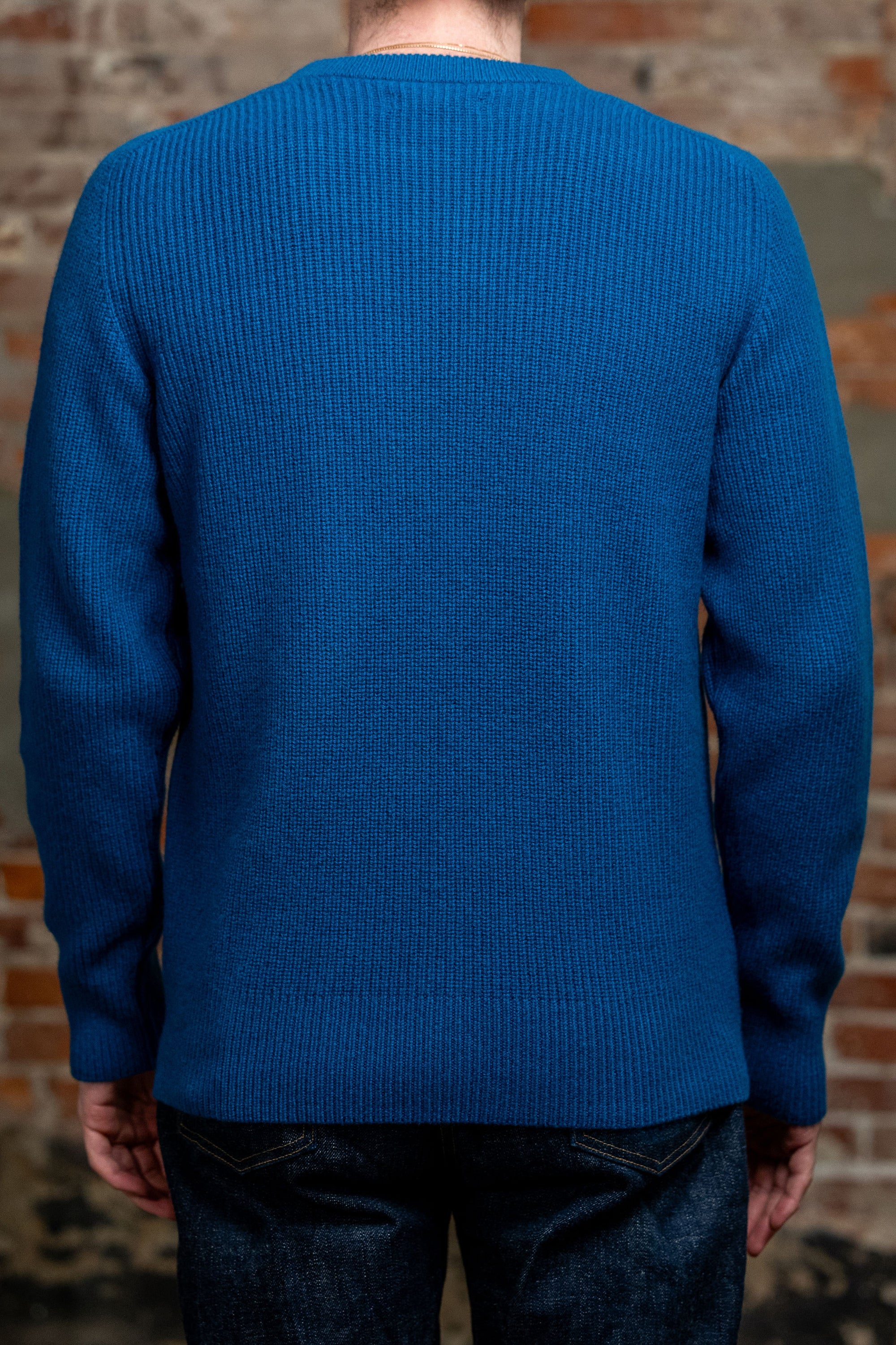 Merz b. Schwanen LOCC02 Sturdy Ribbed Merino-Wool Cashmere Sweater - Carbon Blue