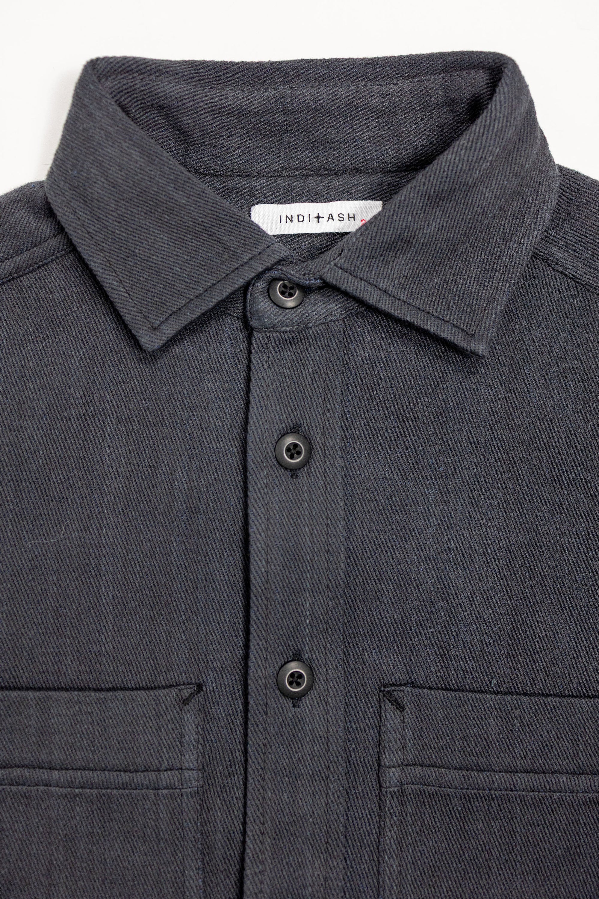 Indi + Ash Ames Workshirt - Iron/Indigo Handwoven Denim