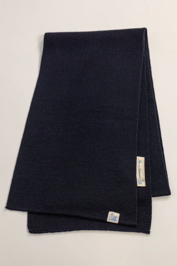 Merz b. Schwanen MWSC01 Classic Scarf Merino Ribbed Structure Dark N