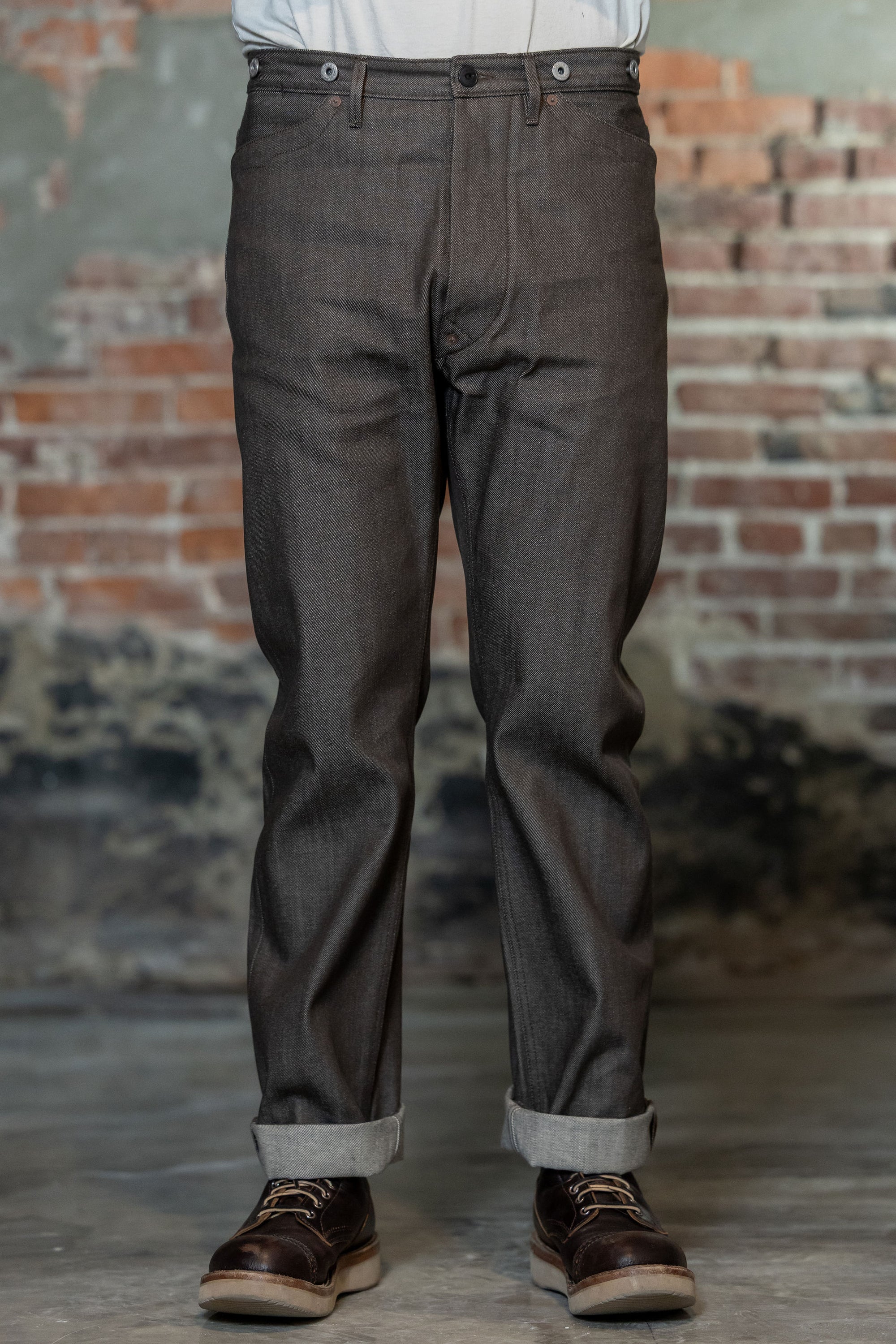 Blue Blanket P08 IT66 Waist Overall - Italian Brown Denim