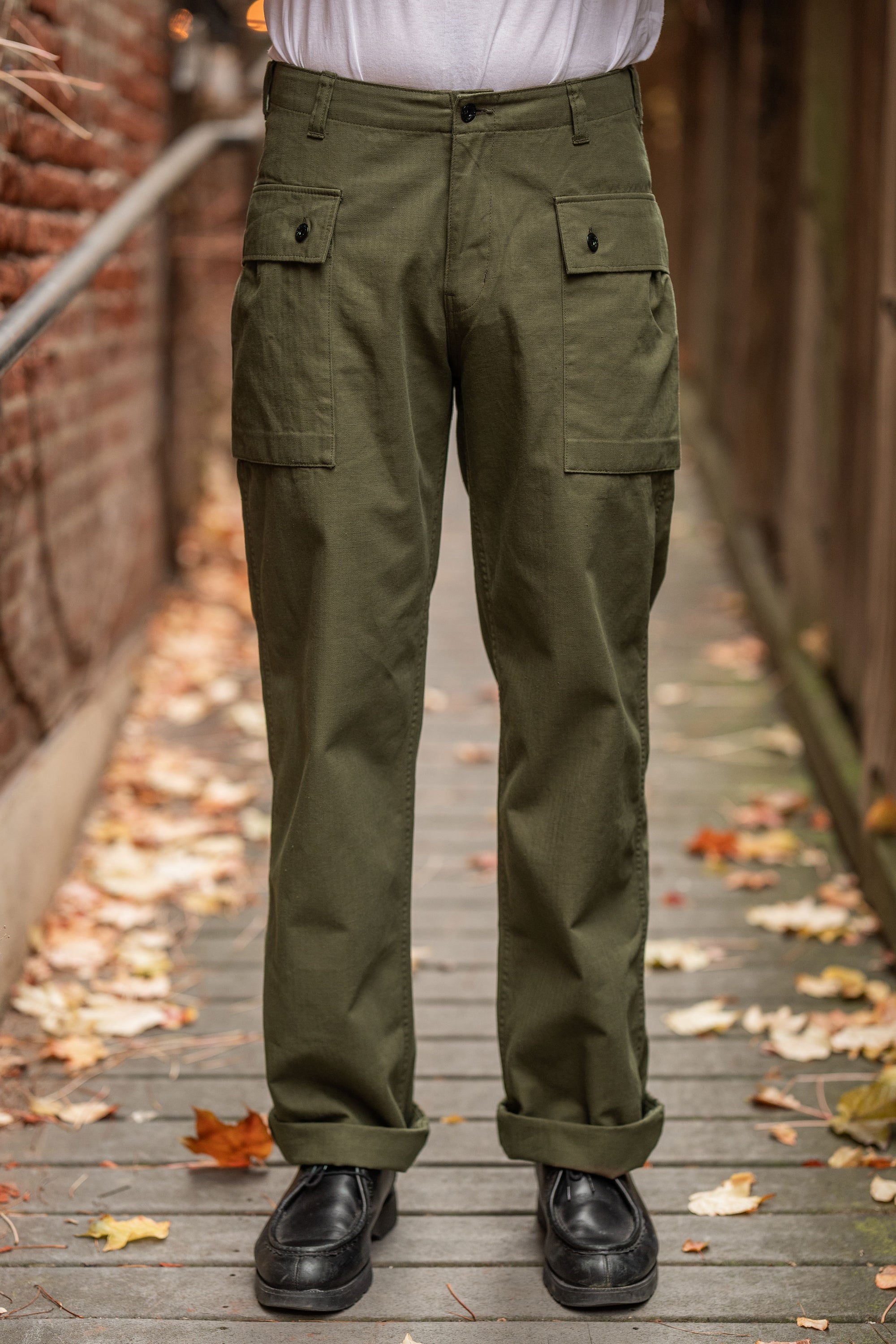 The Flat Head FN-PA-C012 Monkey Pants - Olive