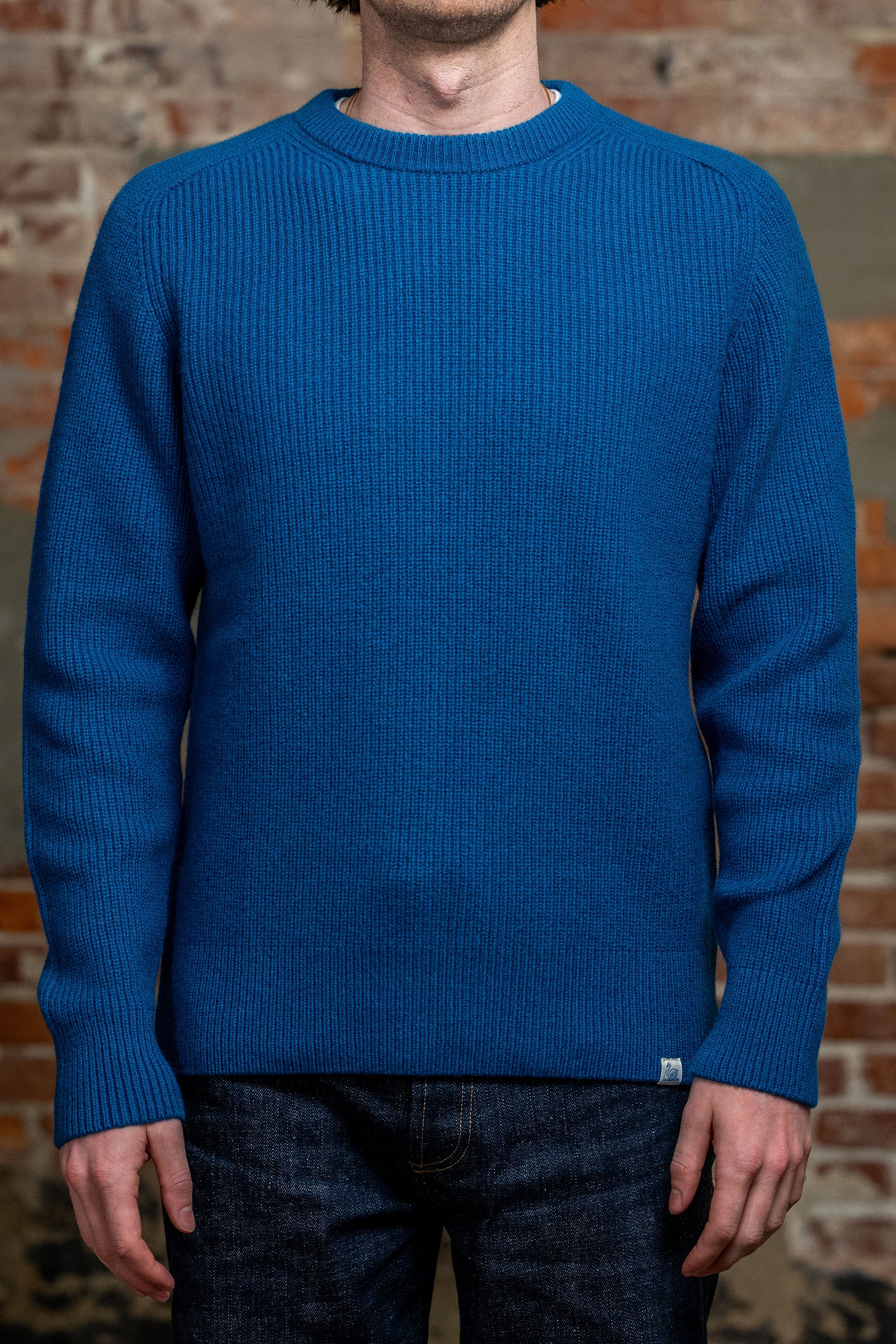 Merz b. Schwanen LOCC02 Sturdy Ribbed Merino-Wool Cashmere Sweater - Carbon Blue