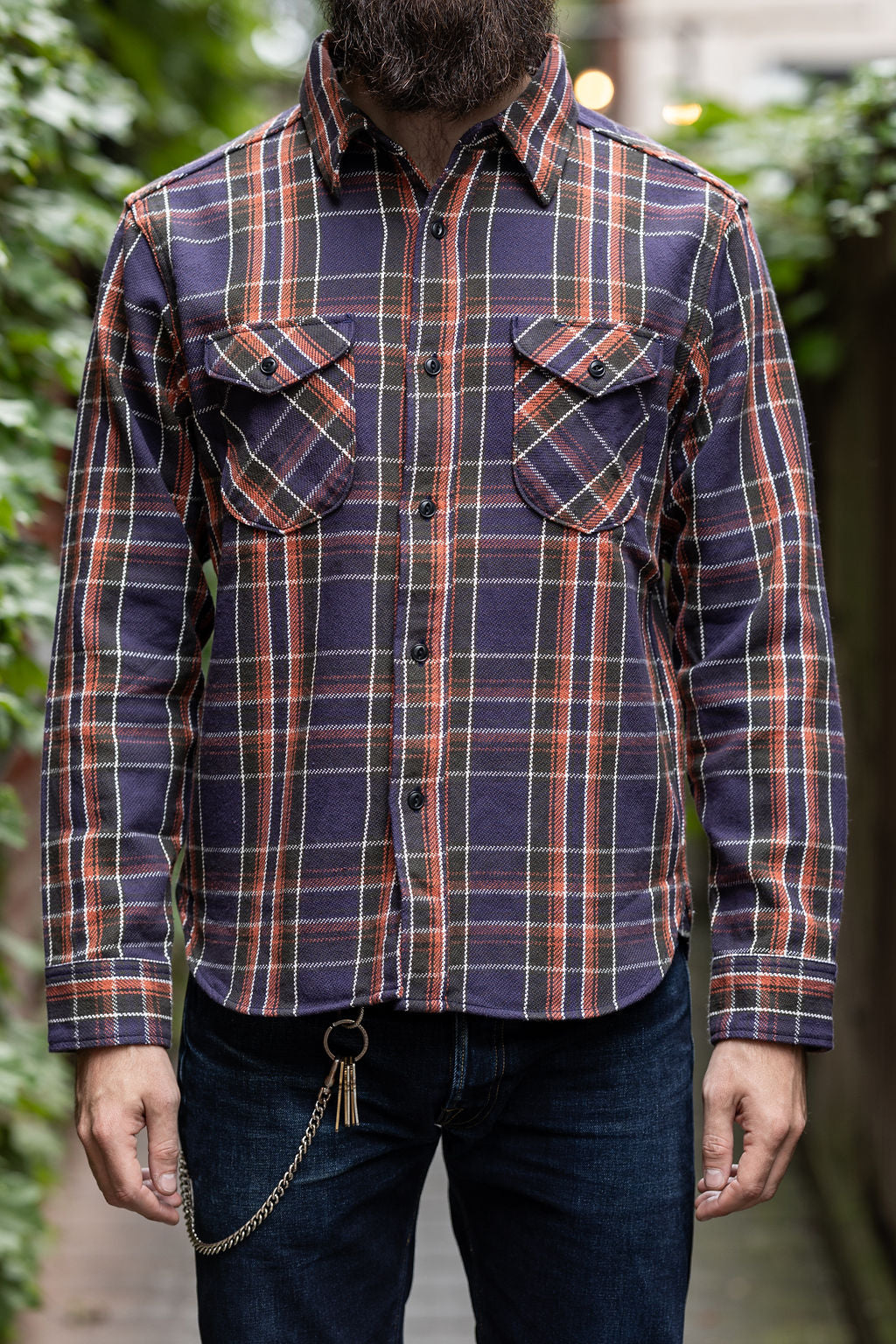 UES 502352 Heavy Flannel Shirt - Purple