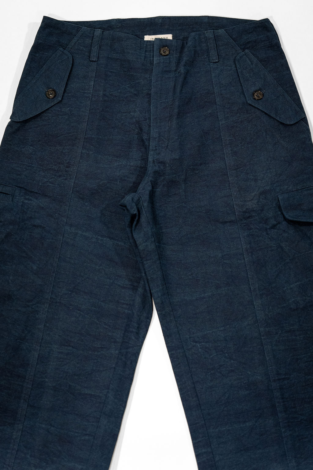 Indi + Ash Cargo Pant - Ferrous Indigo Organic Cotton Millwoven Stone Enzyme Canvas