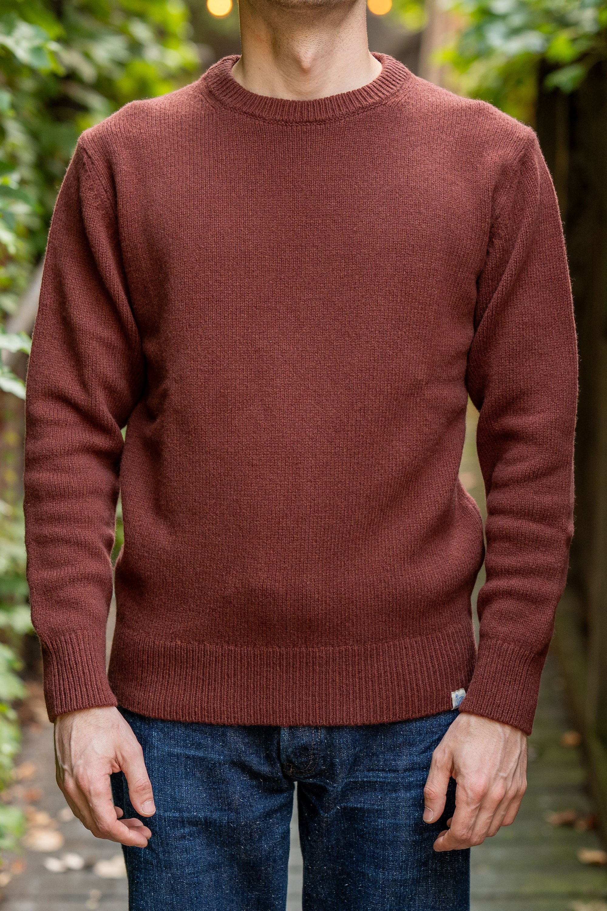 Merz b. Schwanen LOCC01 Crew Pullover Merino Cashmere Blend - Dark Brown