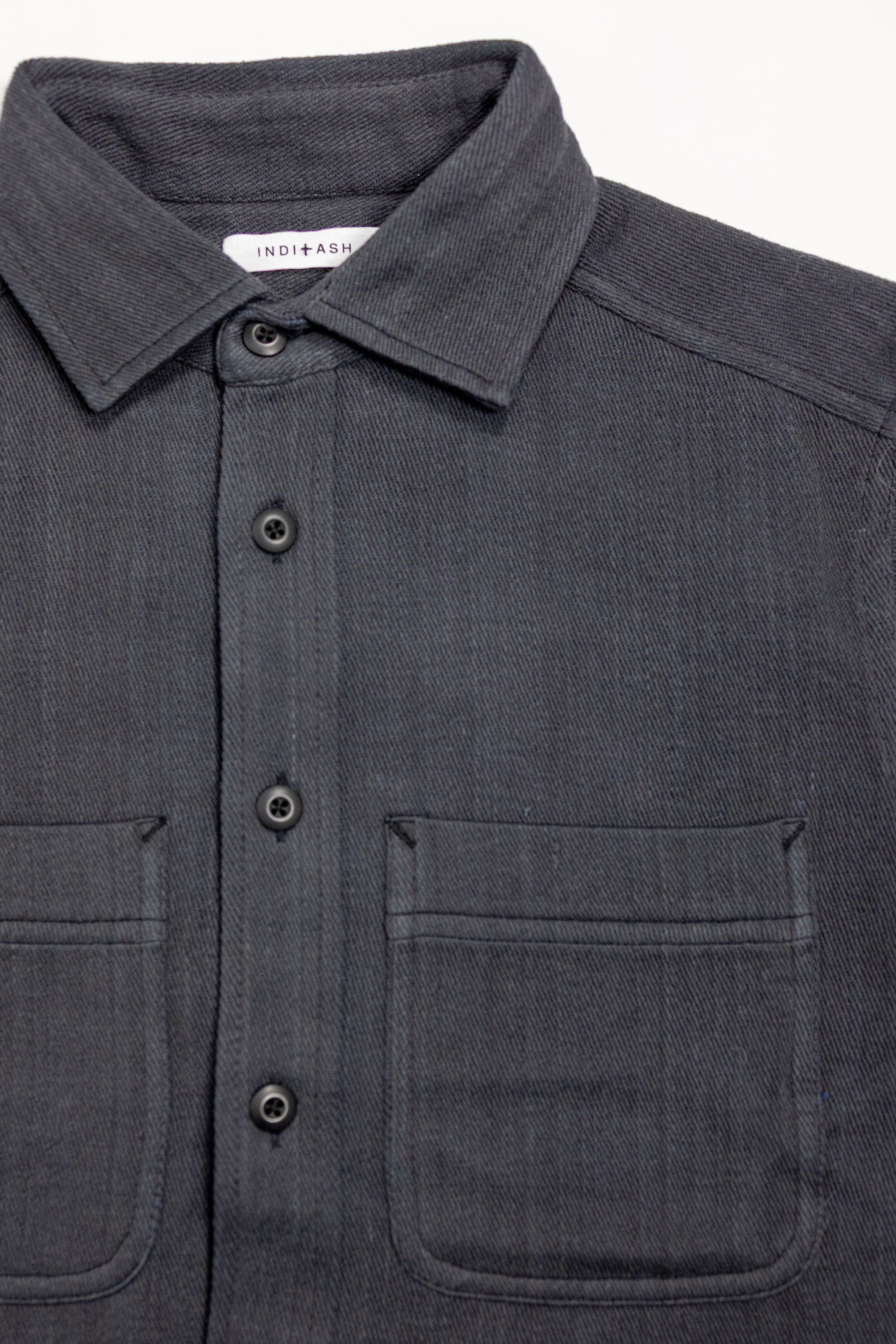 Indi + Ash Ames Workshirt - Iron/Indigo Handwoven Denim