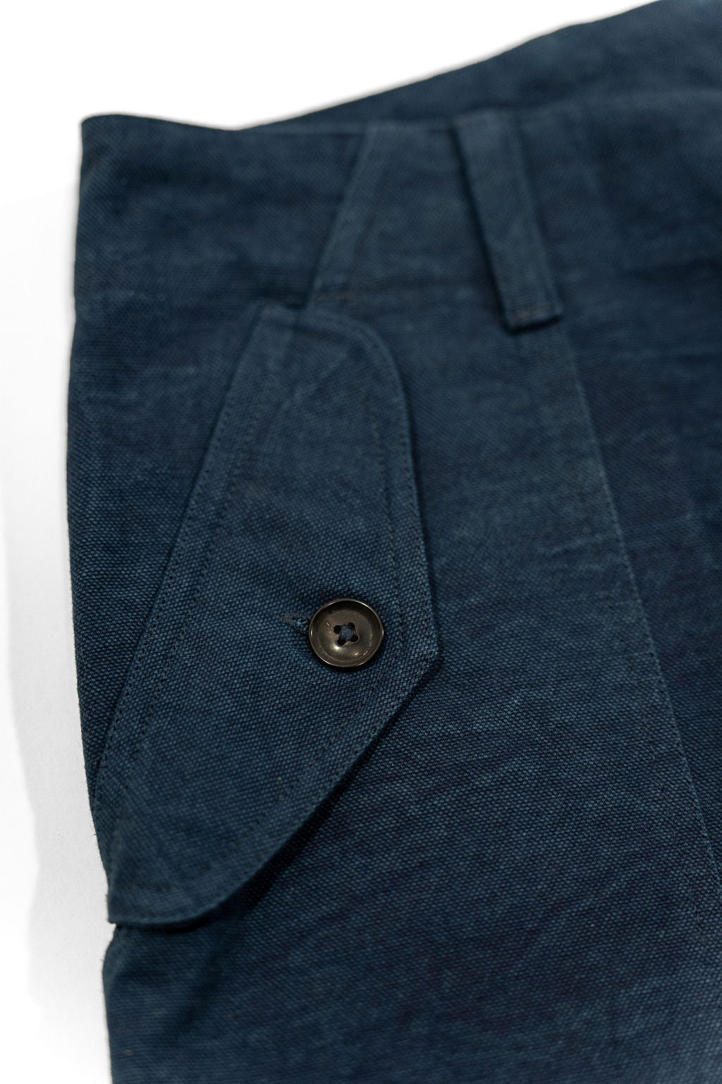 Indi + Ash Cargo Pant - Ferrous Indigo Organic Cotton Millwoven Stone Enzyme Canvas