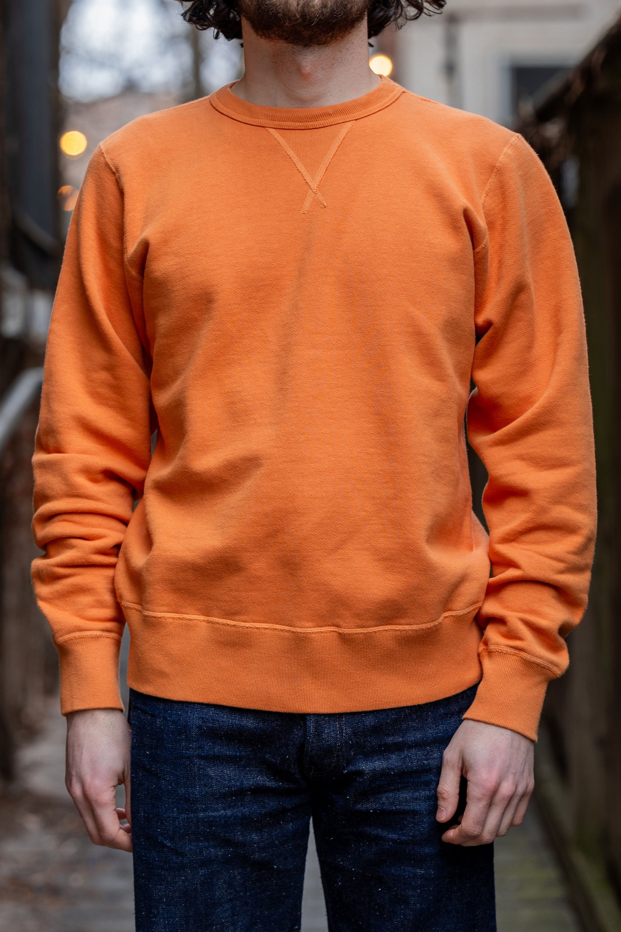 Buzz Rickson's BR65622 Set-in Crew Neck Sweatshirt - Orange