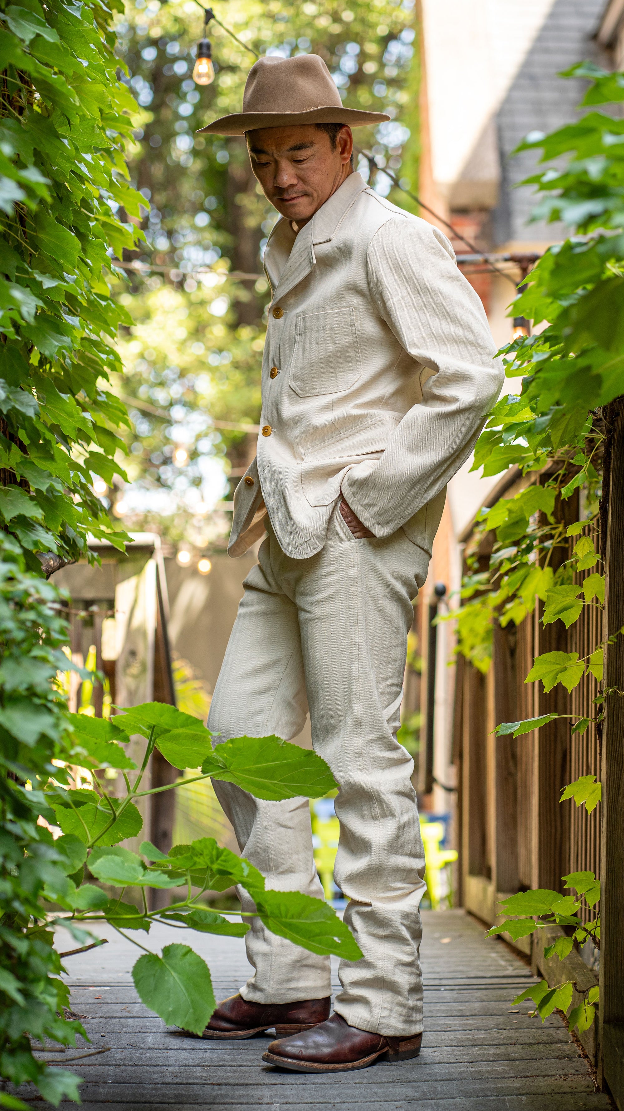 Mister Freedom Continental Sportcoat - Ivory HBT