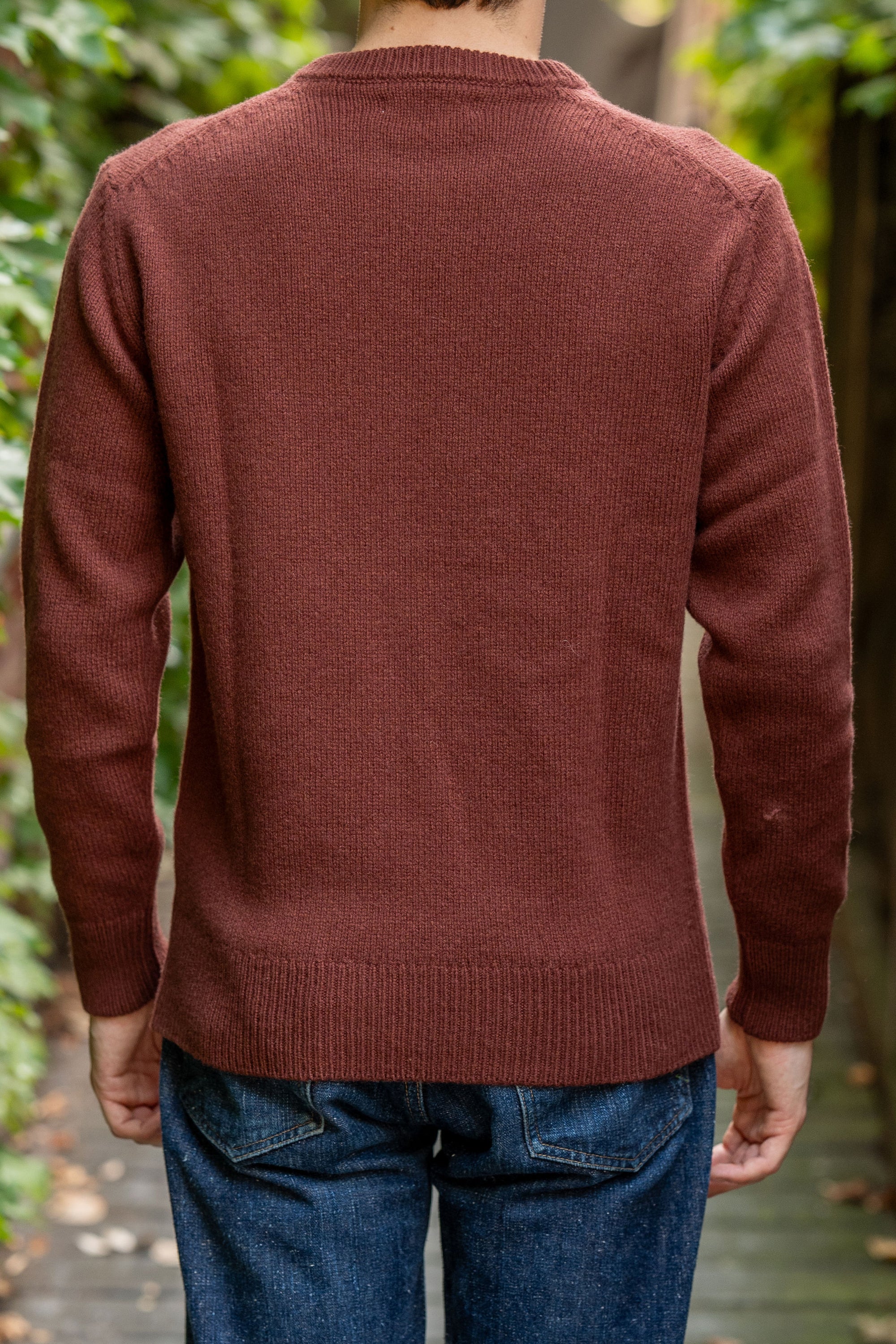 Merz b. Schwanen LOCC01 Crew Pullover Merino Cashmere Blend - Dark Brown