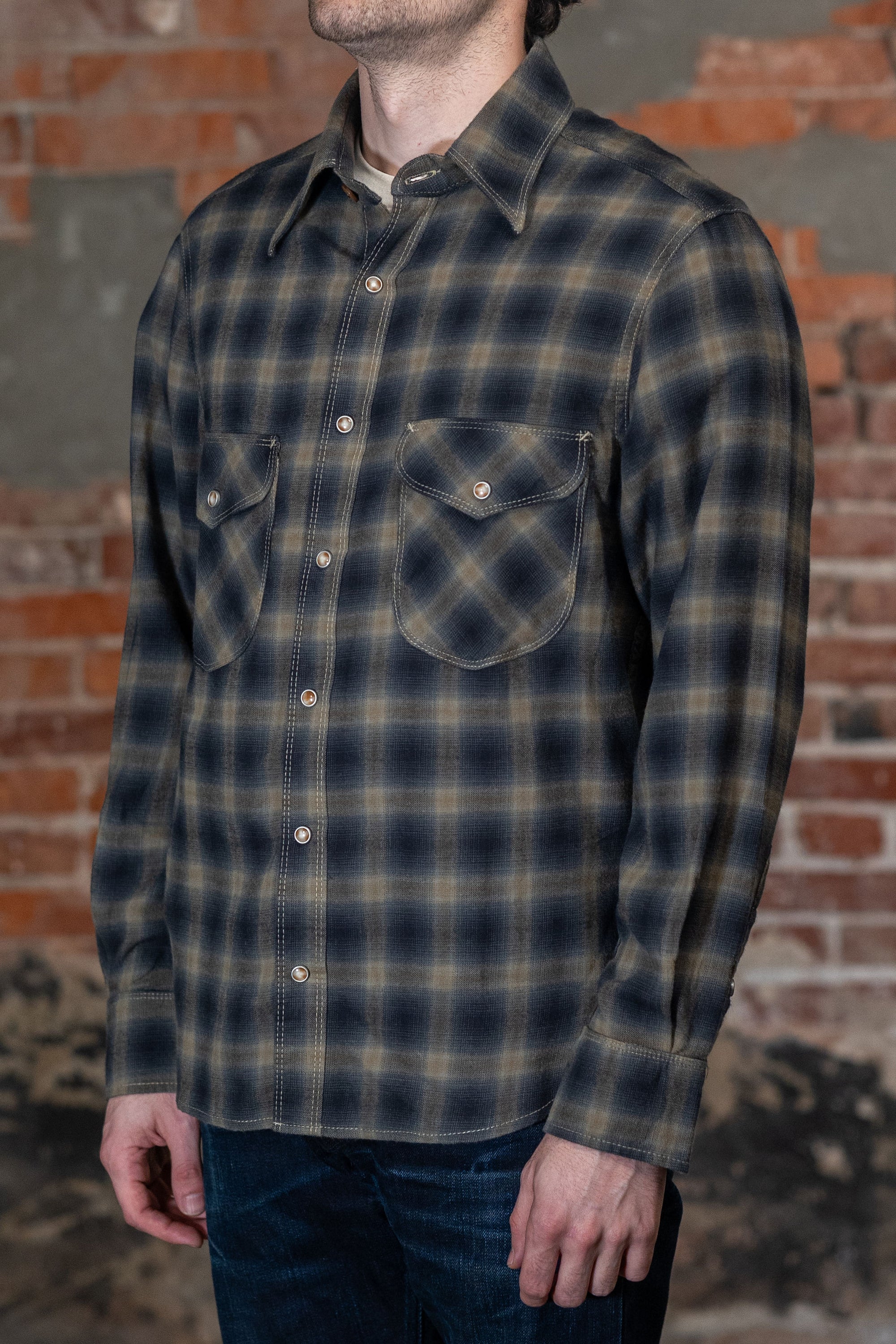 Freenote Cloth Bodie -Navy Shadow Plaid