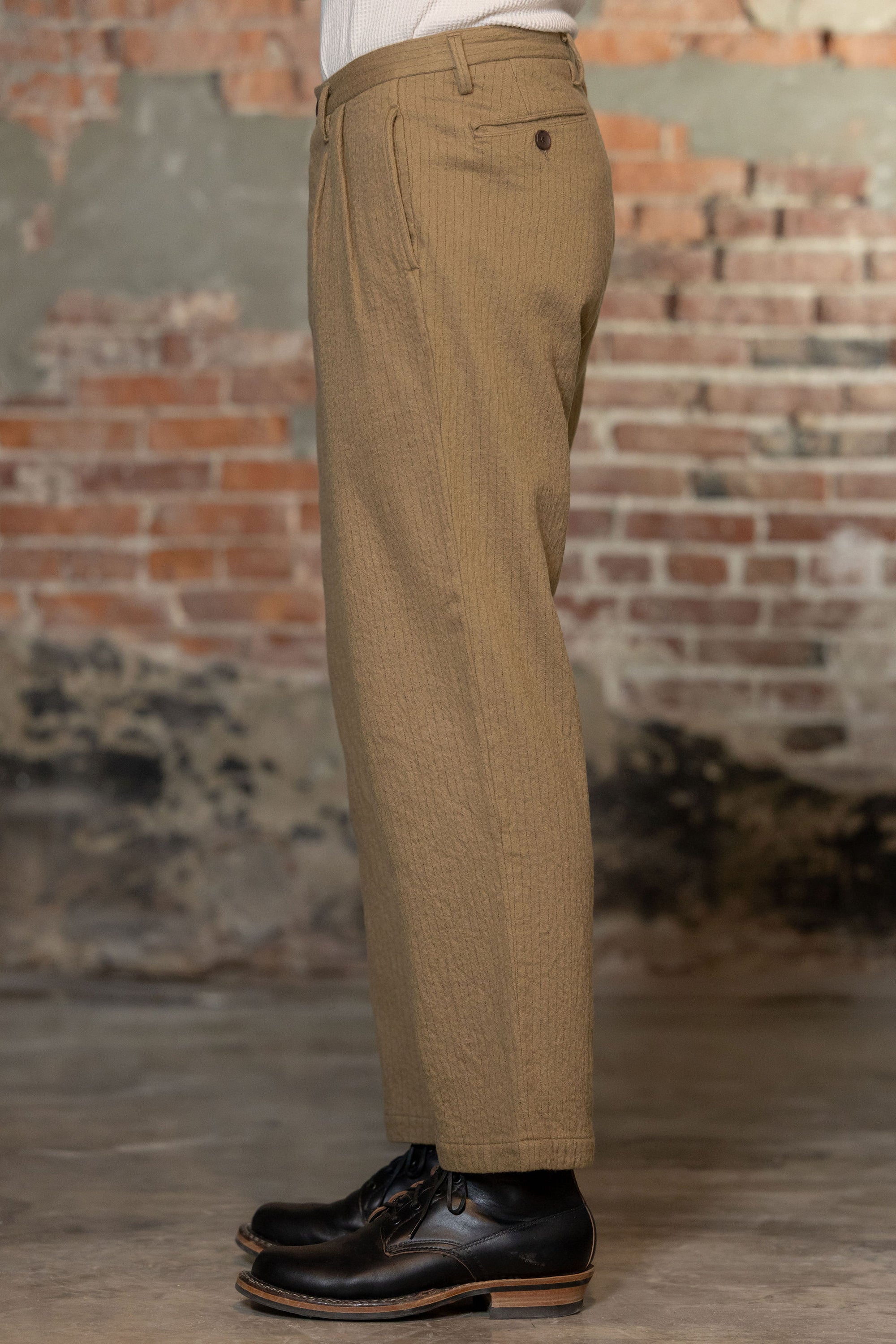 Seuvas C/W 2-Tuck Trousers - Khaki