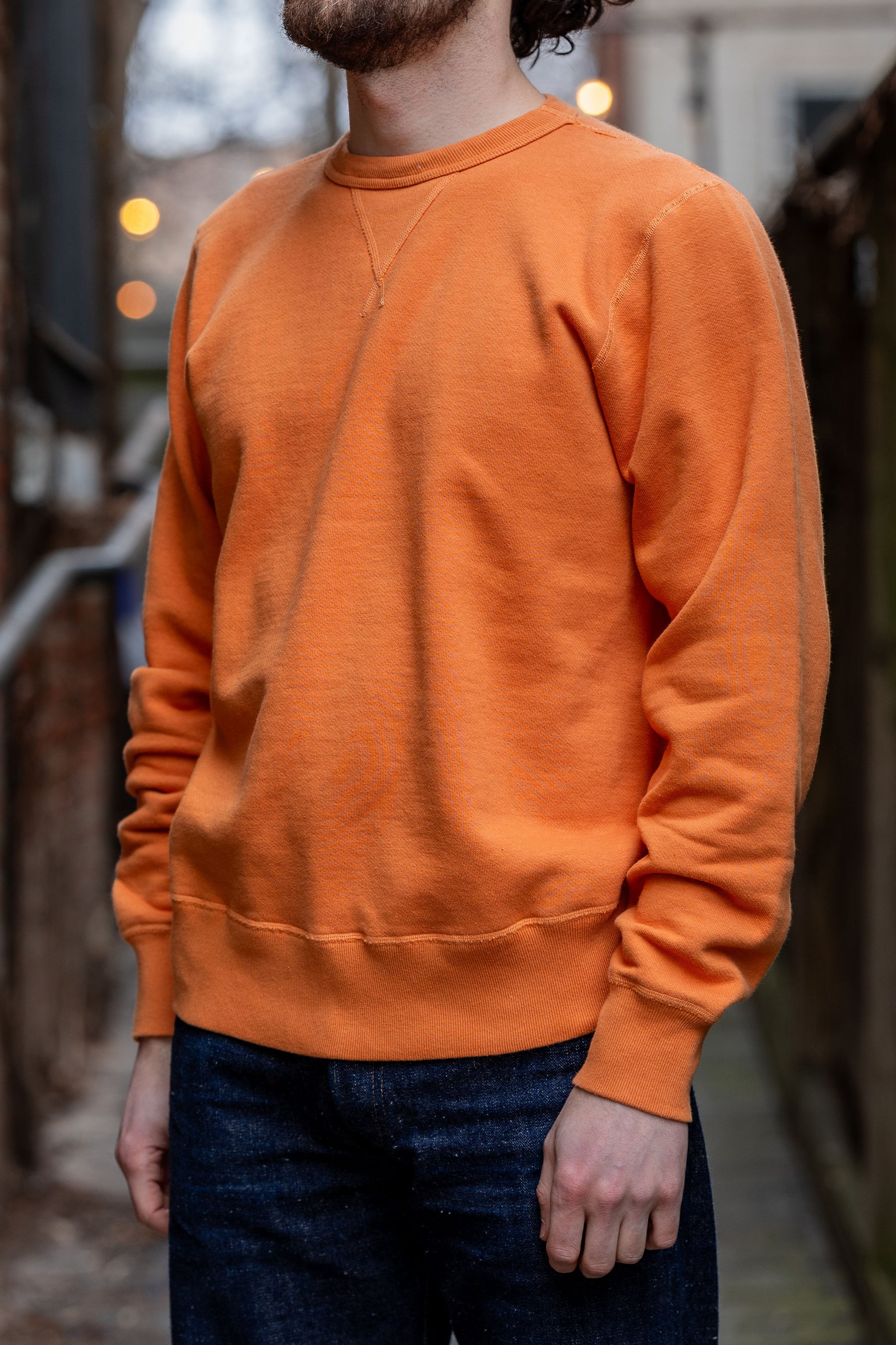 Buzz Rickson's BR65622 Set-in Crew Neck Sweatshirt - Orange