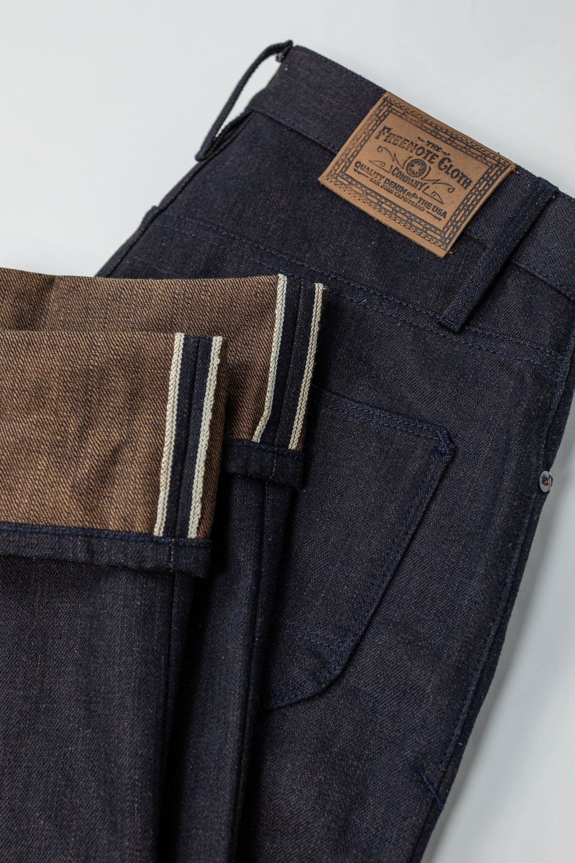 Freenote Cloth Modesto - 16oz Blue Brown Denim