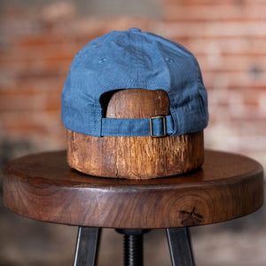 Dehen 1920 Baseball Hat - Faded Blue Dry Waxed Rip Stop. back profile