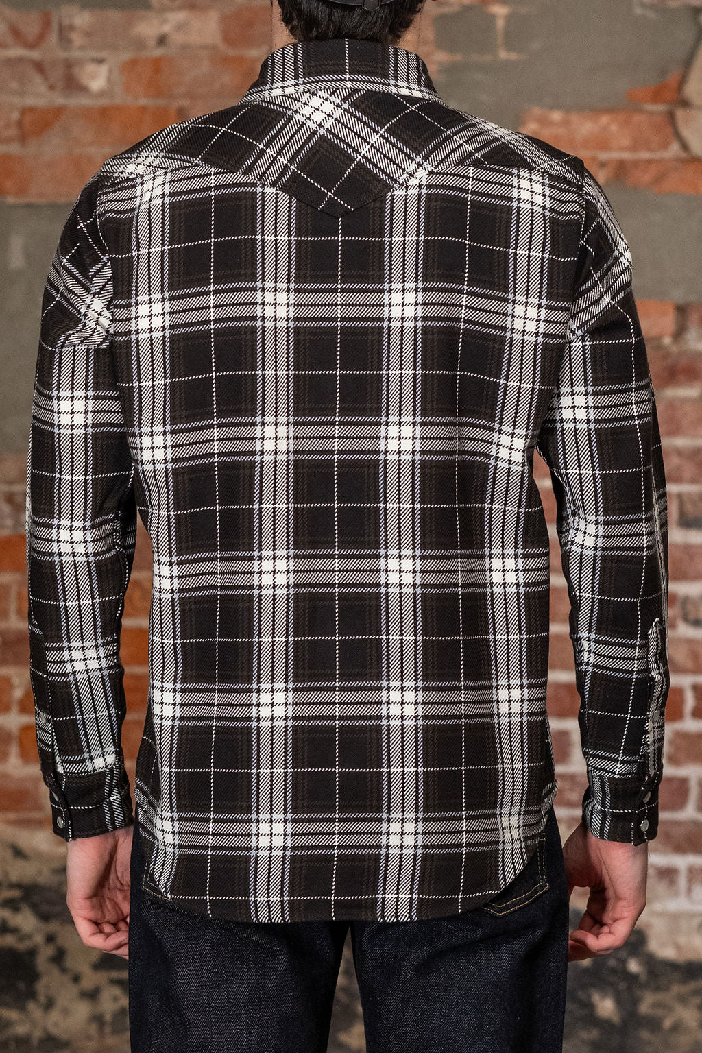 Iron Heart IHSH-439-BLK 9oz Selvedge Flannel Check Western Shirt Iron Heart IHSH-439-BLK 9oz Selvedge Flannel Check Western Shirt